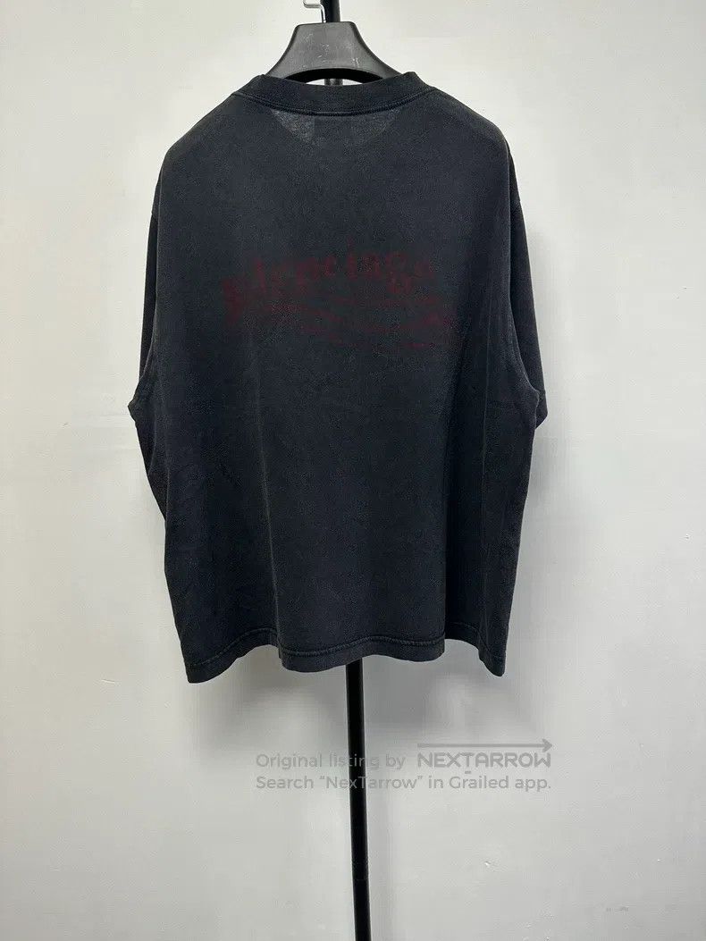 Balenciaga Balenciaga Washed Cotton Crewneck Dry Knit Size US XL / EU 56 / 4 - 2 Thumbnail