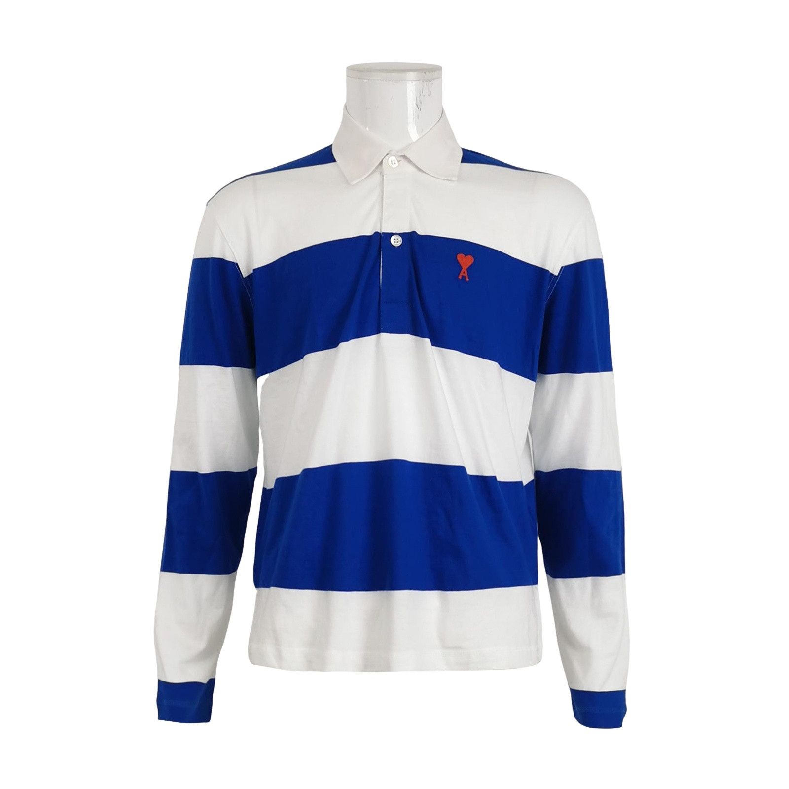 AMI AMI Striped Long Sleeve Polo Shirt S Size US S / EU 44-46 / 1 - 1 Thumbnail