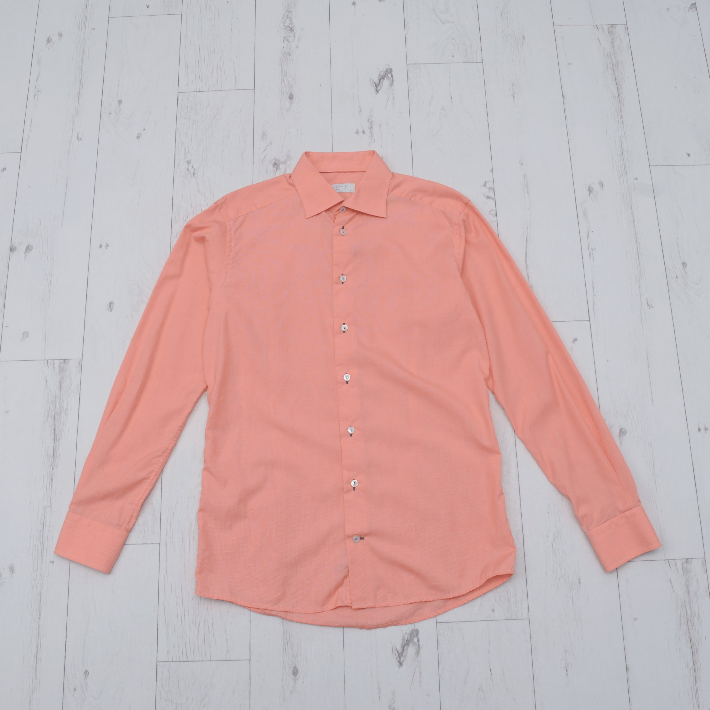 Eton ETON Slim Contemporary Orange Check Gingham Plaid Shirt 40 Size US M / EU 48-50 / 2 - 1 Thumbnail