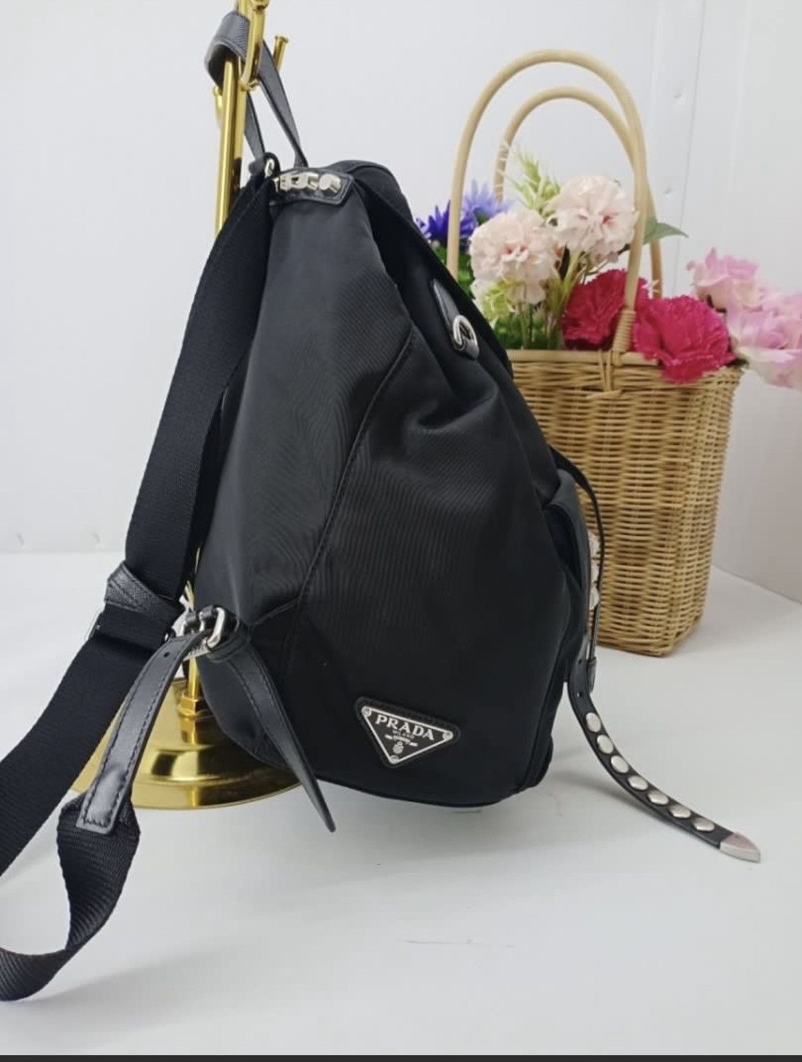 Prada Prada Studded Nylon Backpack Size ONE SIZE - 3 Thumbnail