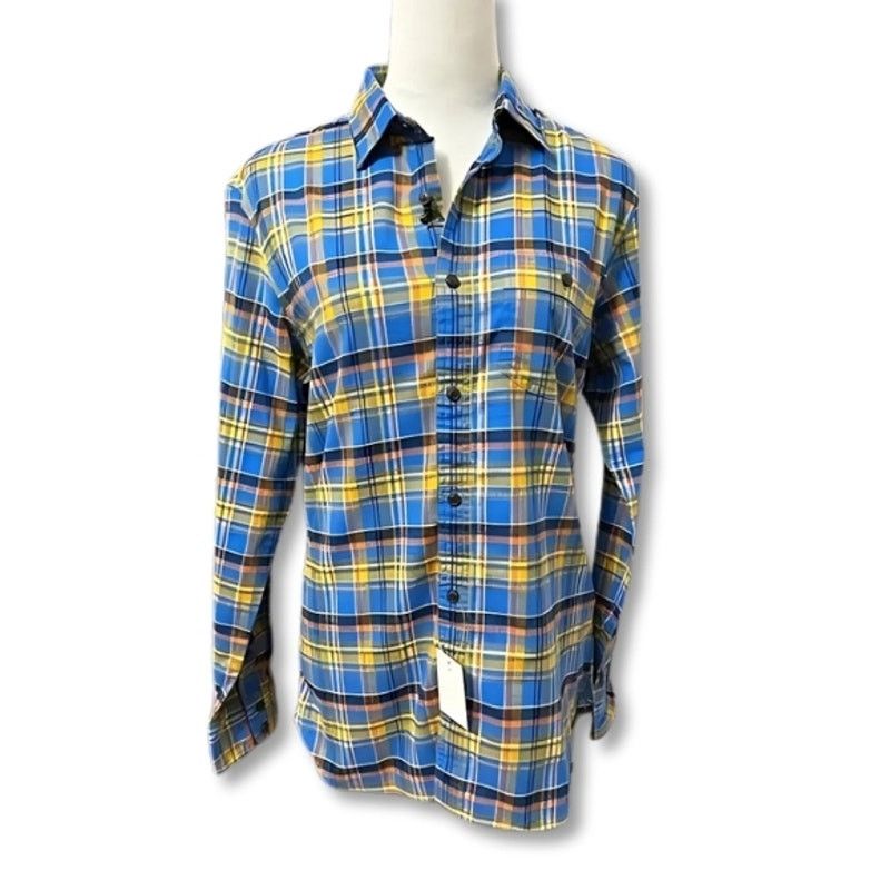 Other Treasure & Bond Button Up Long Sleeve Plaid Blue Men's S NWT Size US S / EU 44-46 / 1 - 1 Thumbnail