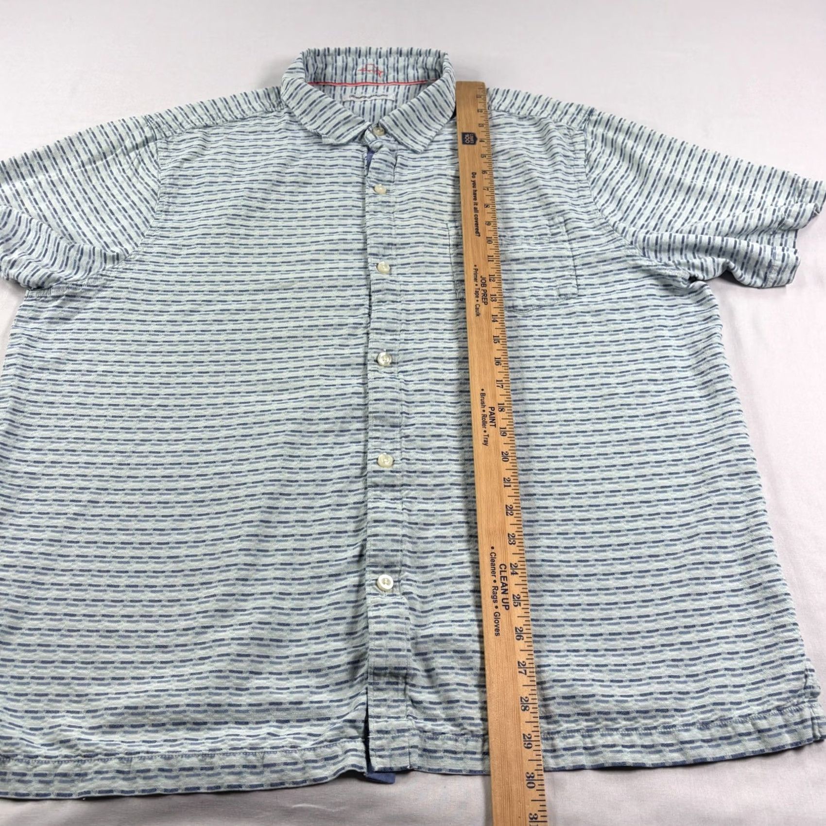 Tommy Bahama Tommy Bahama Silk Shirt Mens 2XL Blue Striped Button-Up Camp Shirt Size US XXL / EU 58 / 5 - 6 Thumbnail