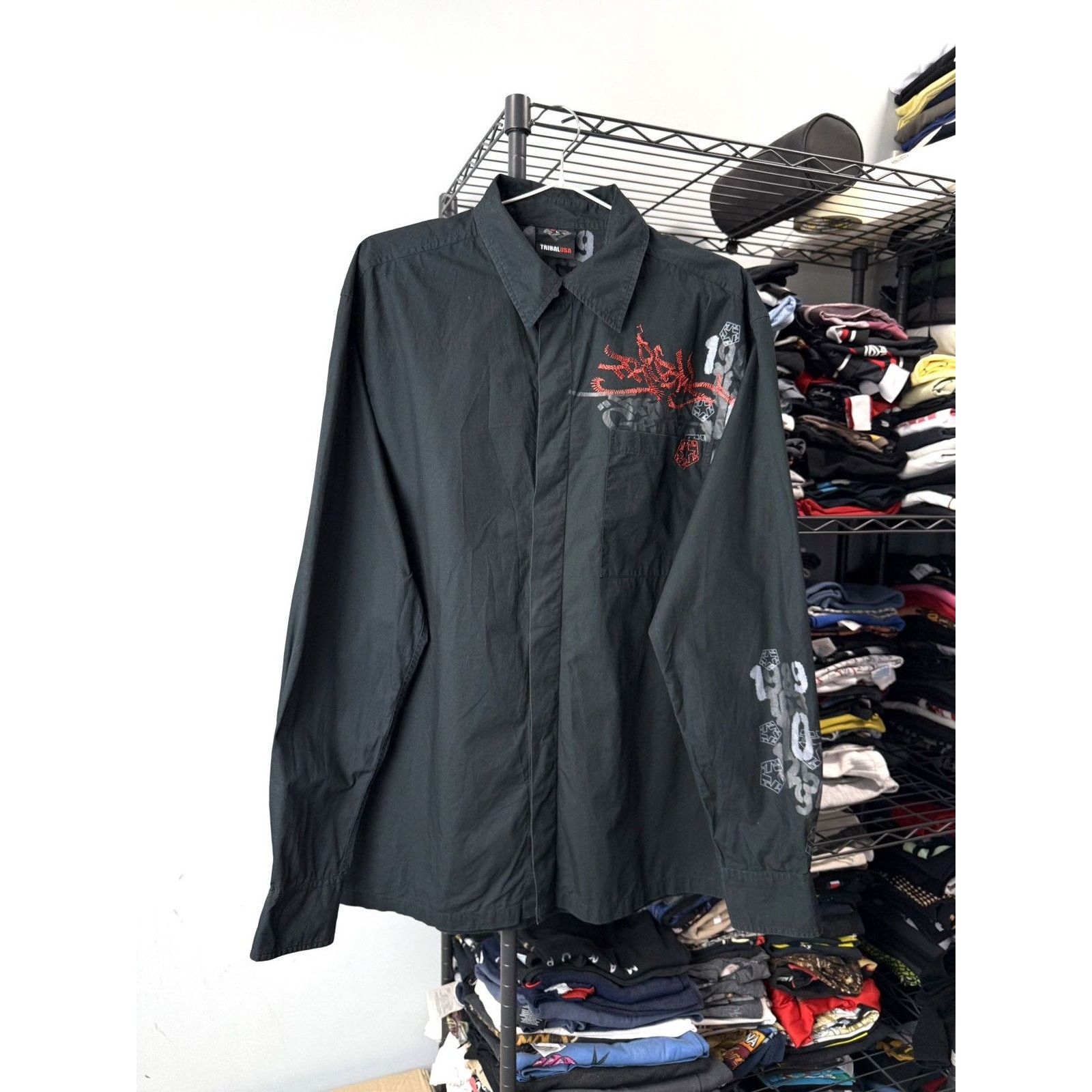 Tribal Streetwear Vintage Tribal USA Y2K Rap Hip Hop Style Shirt Tapout Jnco Size US L / EU 52-54 / 3 - 1 Thumbnail