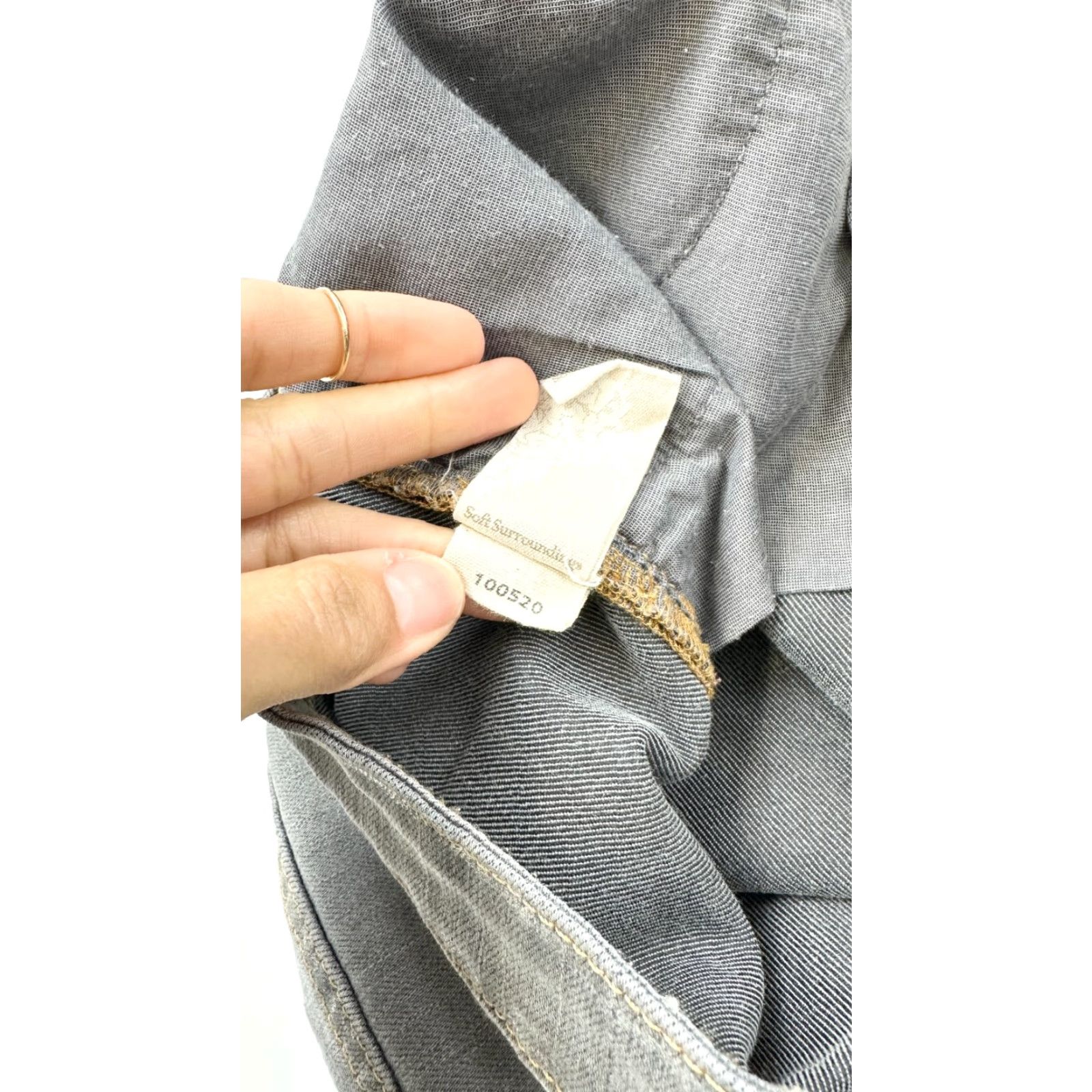 Soft Surroundings Soft Surroundings Jeans Womens 14 Gray Denim High Rise Relaxed Fit 5-Pocket Straight Size 36" / US 14 / IT 50 - 6 Thumbnail