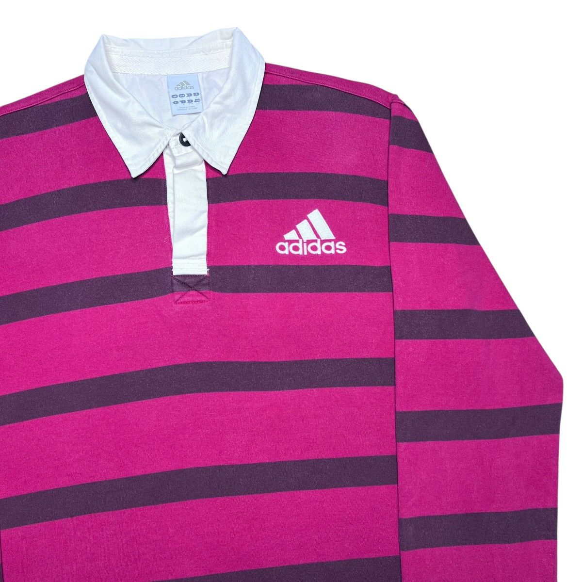 Adidas Vtg 2010 Adidas Striped Number 16 Rugby Long Sleeve Shirt Size US L / EU 52-54 / 3 - 16 Thumbnail