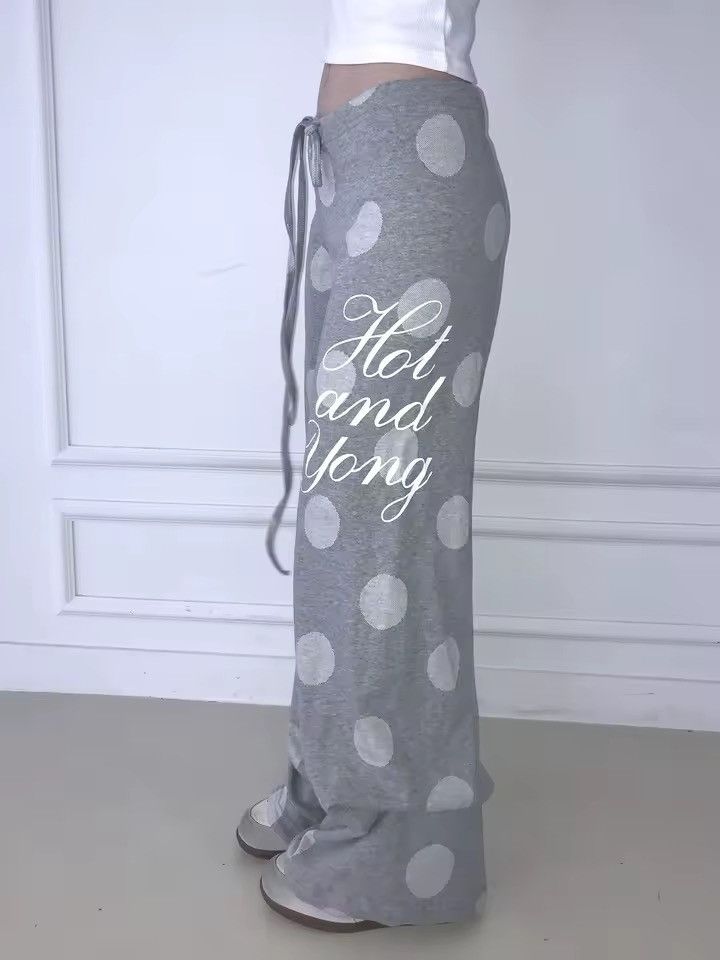 Japanese Brand Polka Dot Y2K style Straight Loose Pants Size 27" / US 4 / IT 40 - 6 Thumbnail