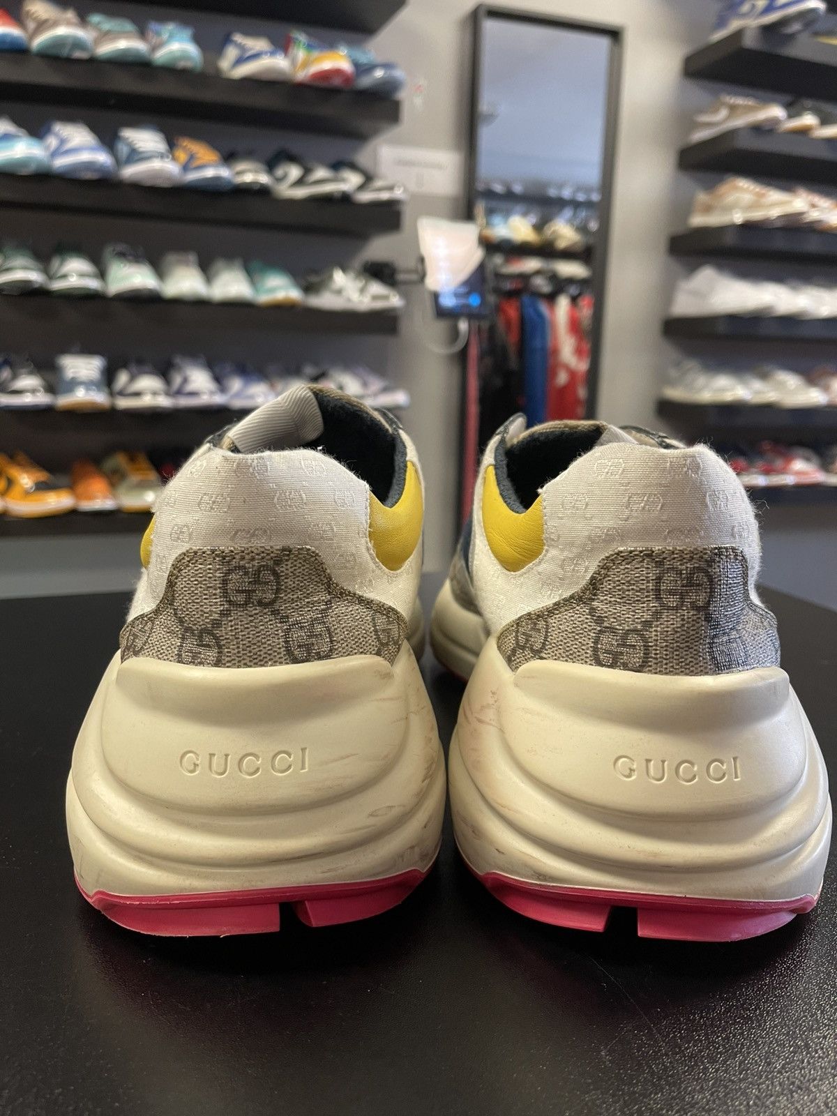 Gucci Size 10.5G/11US - Gucci GG Rhyton White/Yellow/Brown Men's Size US 11 / EU 44 - 4 Thumbnail