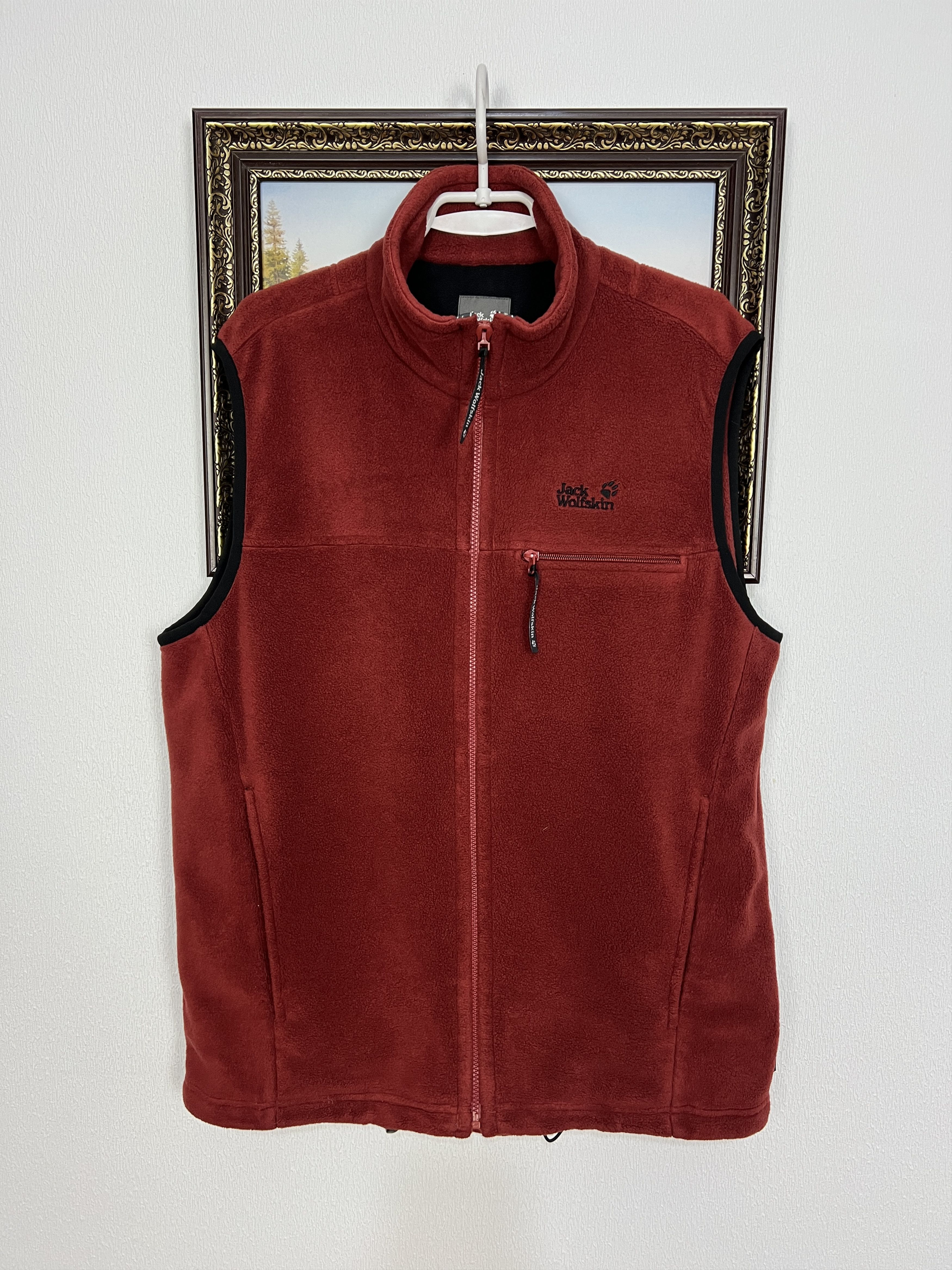 Jack Wolfskin Vintage Fleece Vest Gilet Red Jacket Track Top Hiking Rare Size US XL / EU 56 / 4 - 1 Thumbnail
