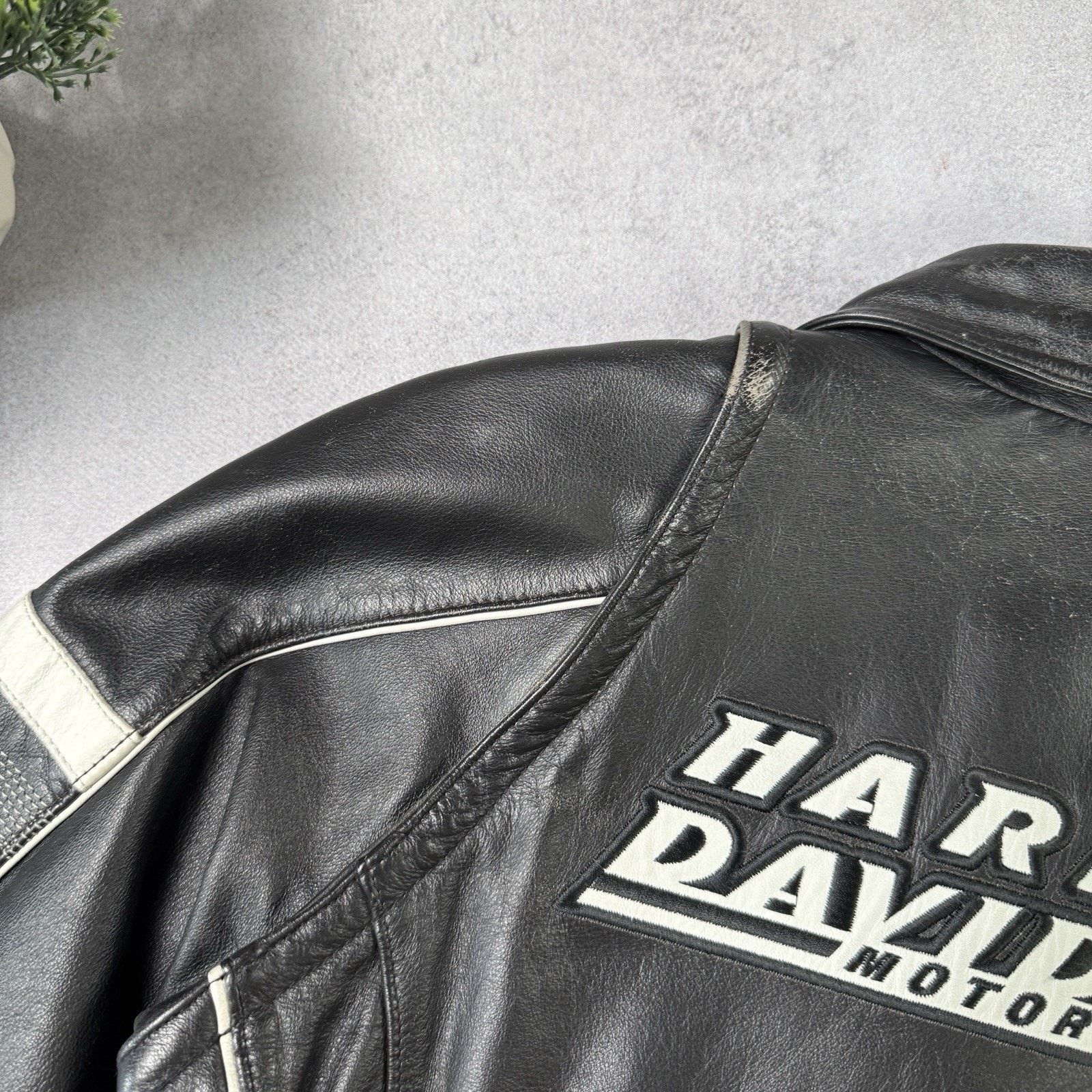 Harley Davidson Harley Davidson Leather Racing Jacket Women's Vintage Y2K Size XS / US 0-2 / IT 36-38 - 15 Thumbnail