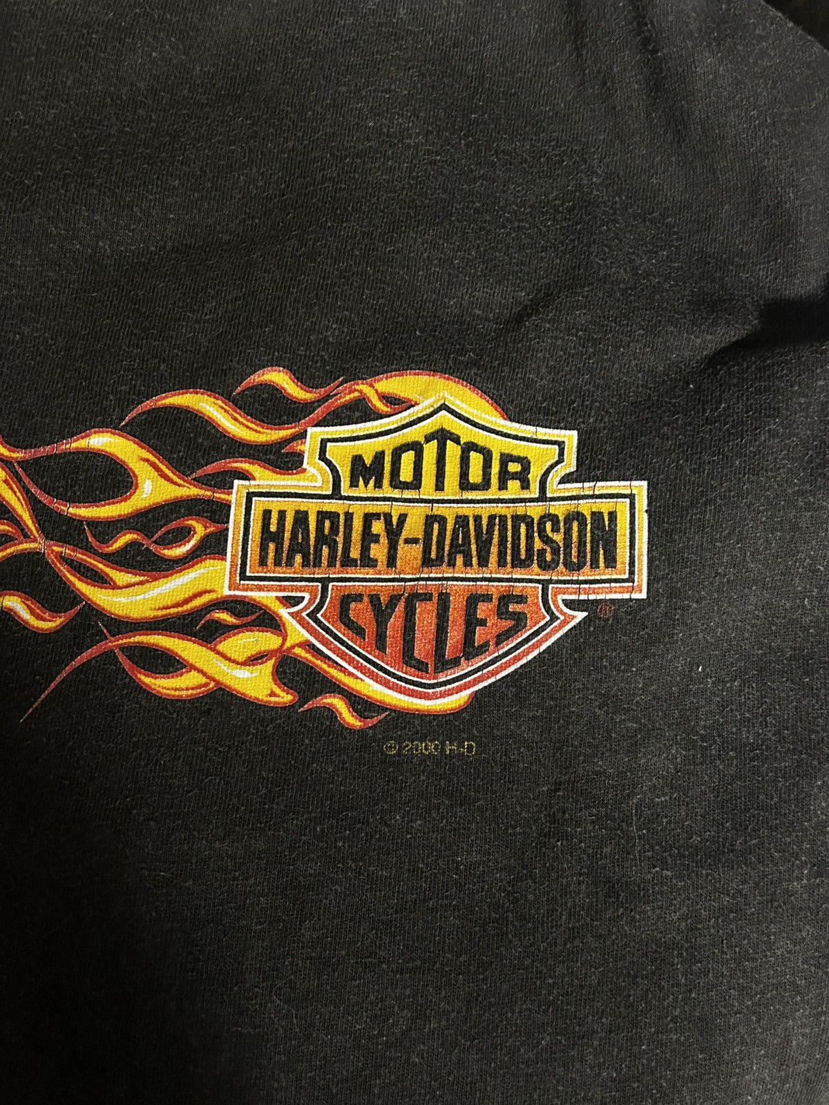 Harley Davidson × Vintage × West Coast Choppers Y2K faded Harley Davidson 2000 flames tshirt Size US XL / EU 56 / 4 - 7 Thumbnail