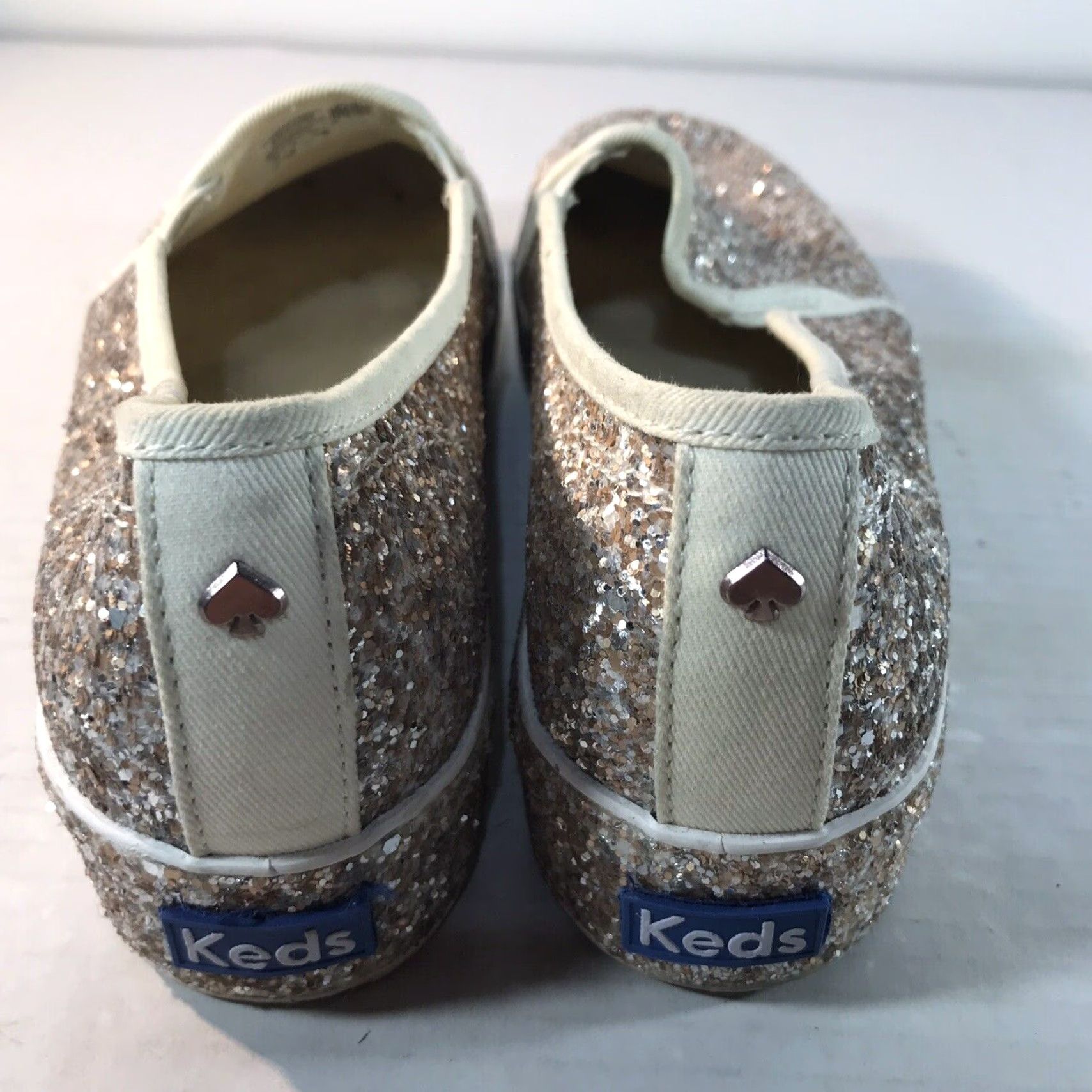 Keds Kate Spade Keds Glitter Slip On Sneakers Women Size 7.5 Champagne Casual dress Comfort Lightweight Size US 8 / IT 38 - 3 Thumbnail
