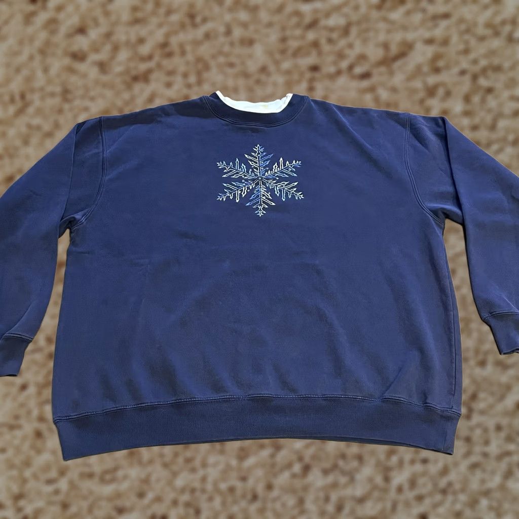 Salem Sportswear MC Sportswear Sweater Womens Extra Large Navy Blue Snowflake Embroidered Winter Size XXL / US 16-18 / IT 52-54 - 1 Thumbnail