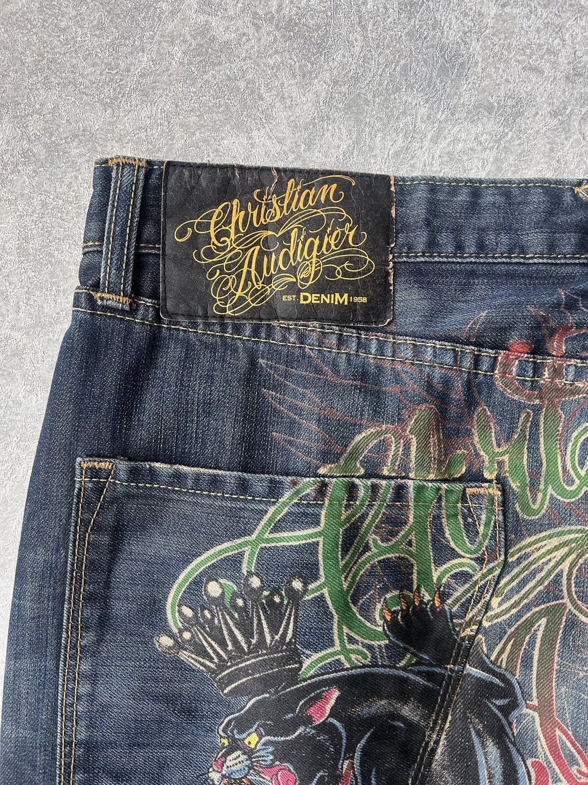 Christian Audigier RARE Y2K Christian Audigier Big Logo Denim Jeans Size US 36 / EU 52 - 17 Thumbnail