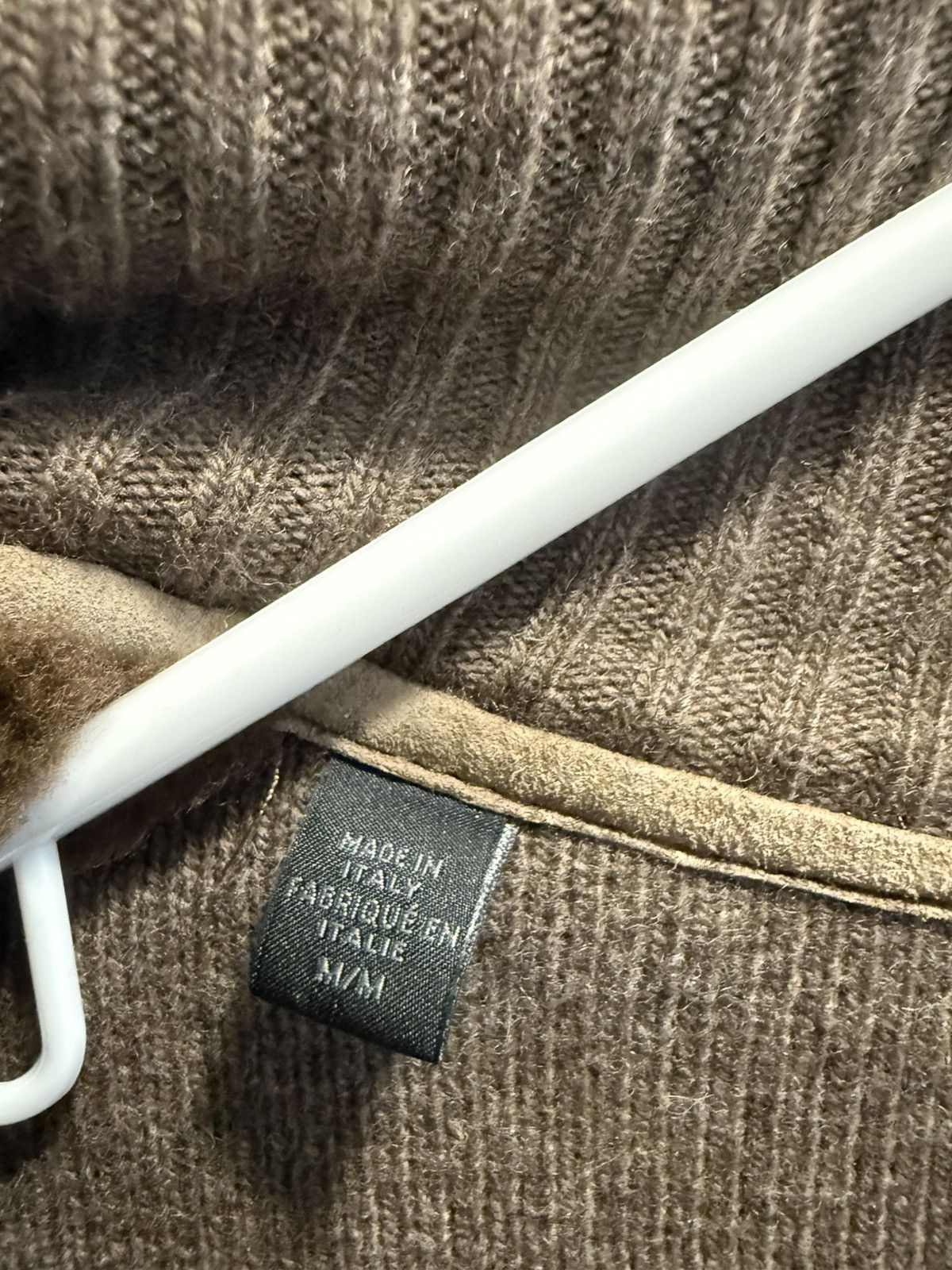 Saks Fifth Avenue Calf Skin Plated Wool Lined Zip Sweater Size US M / EU 48-50 / 2 - 9 Thumbnail