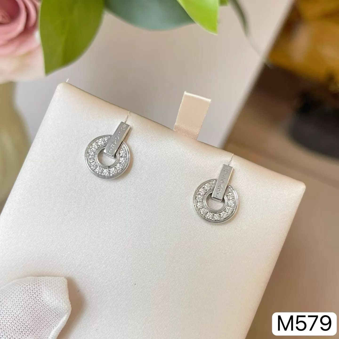 Bvlgari BVLGARI Coin Pave Diamond Disc Earrings Like New 58500 MSRP Size ONE SIZE - 2 Thumbnail