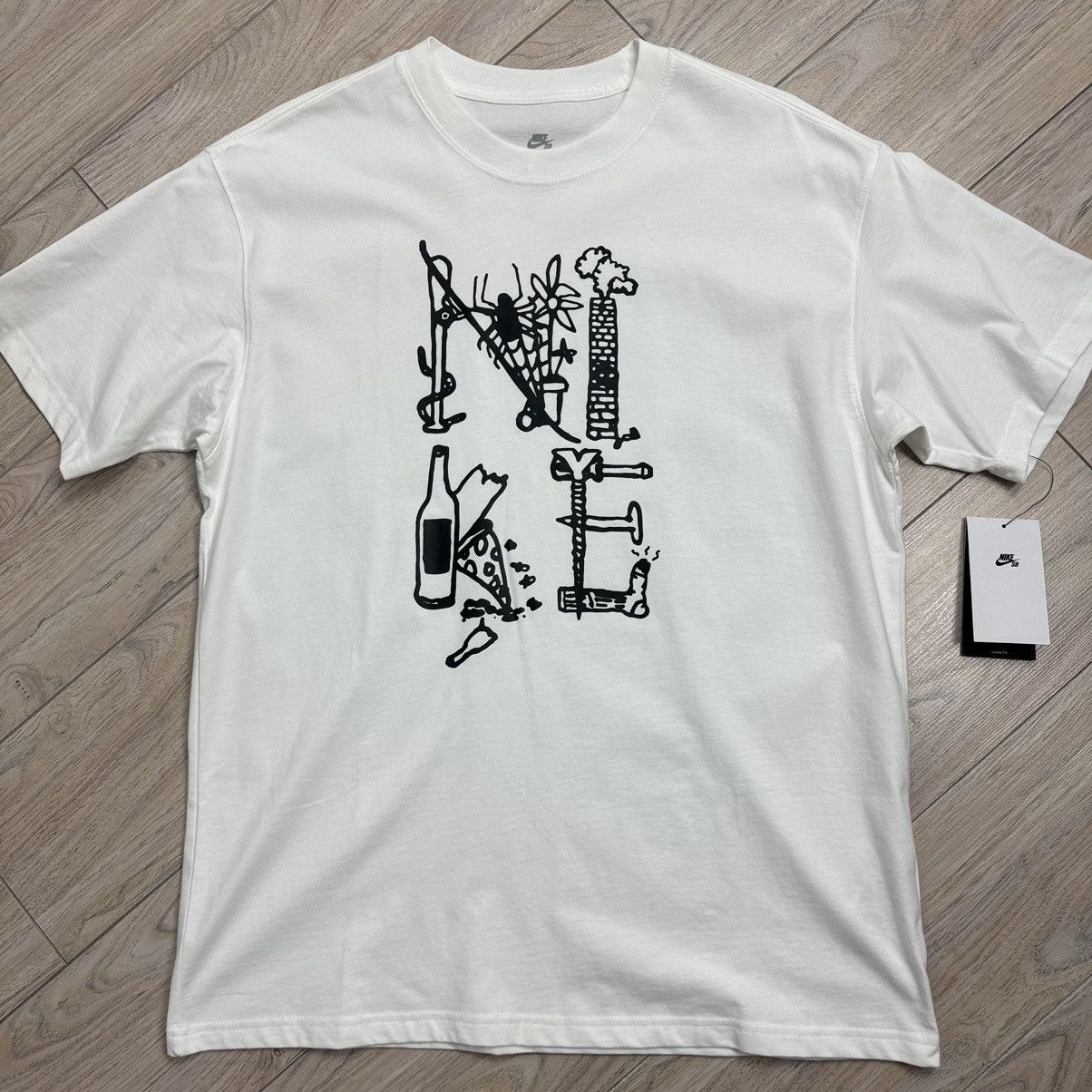 Nike Crazy Nike SB White Loose Fit Skater Tee Size US M / EU 48-50 / 2 - 2 Thumbnail