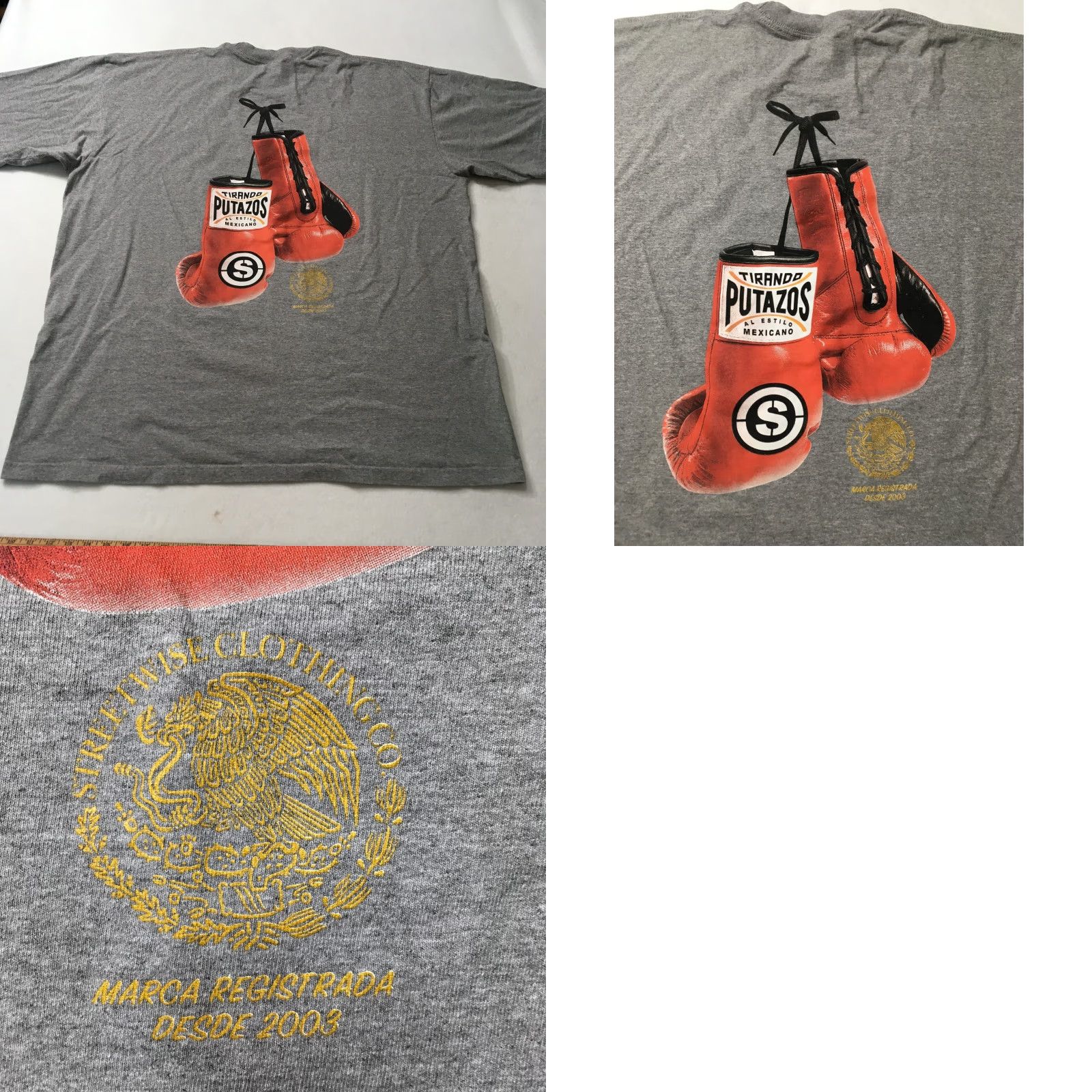 Vintage VINTAGE Graphic T-shirt Alvarez Mexican PUTAZOS BOXING GLOVES Mens 3XL Size US XXL / EU 58 / 5 - 8 Thumbnail