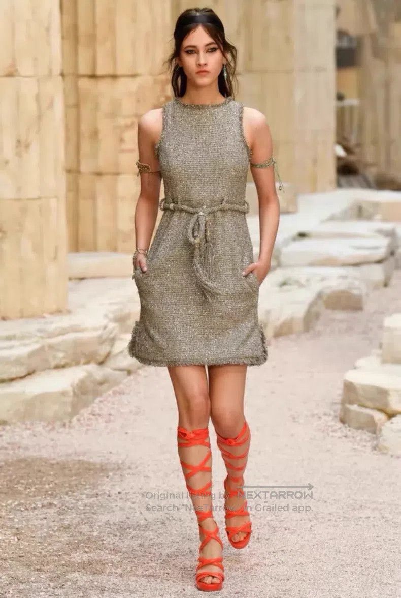 Chanel Chanel Greek series silver silk dress Size XS / US 0-2 / IT 36-38 - 9 Thumbnail