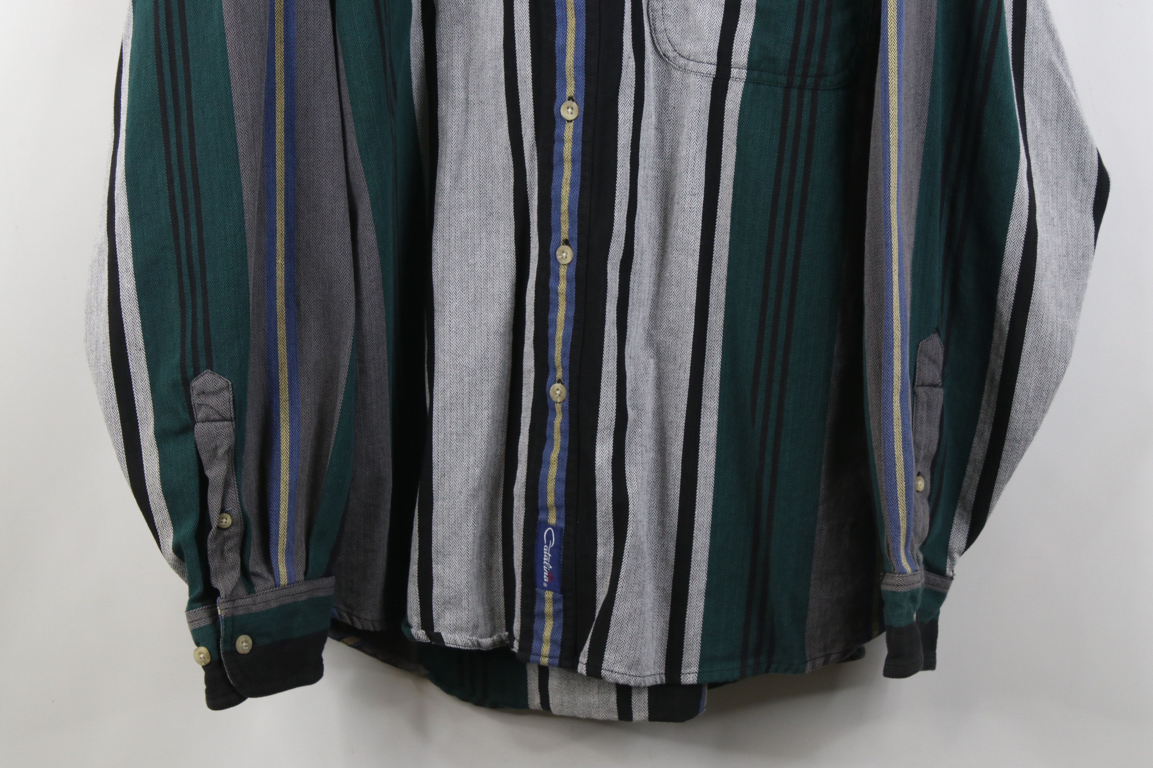 Vintage Vintage 90s Streetwear Herringbone Flannel Button Down Shirt Size US L / EU 52-54 / 3 - 3 Thumbnail