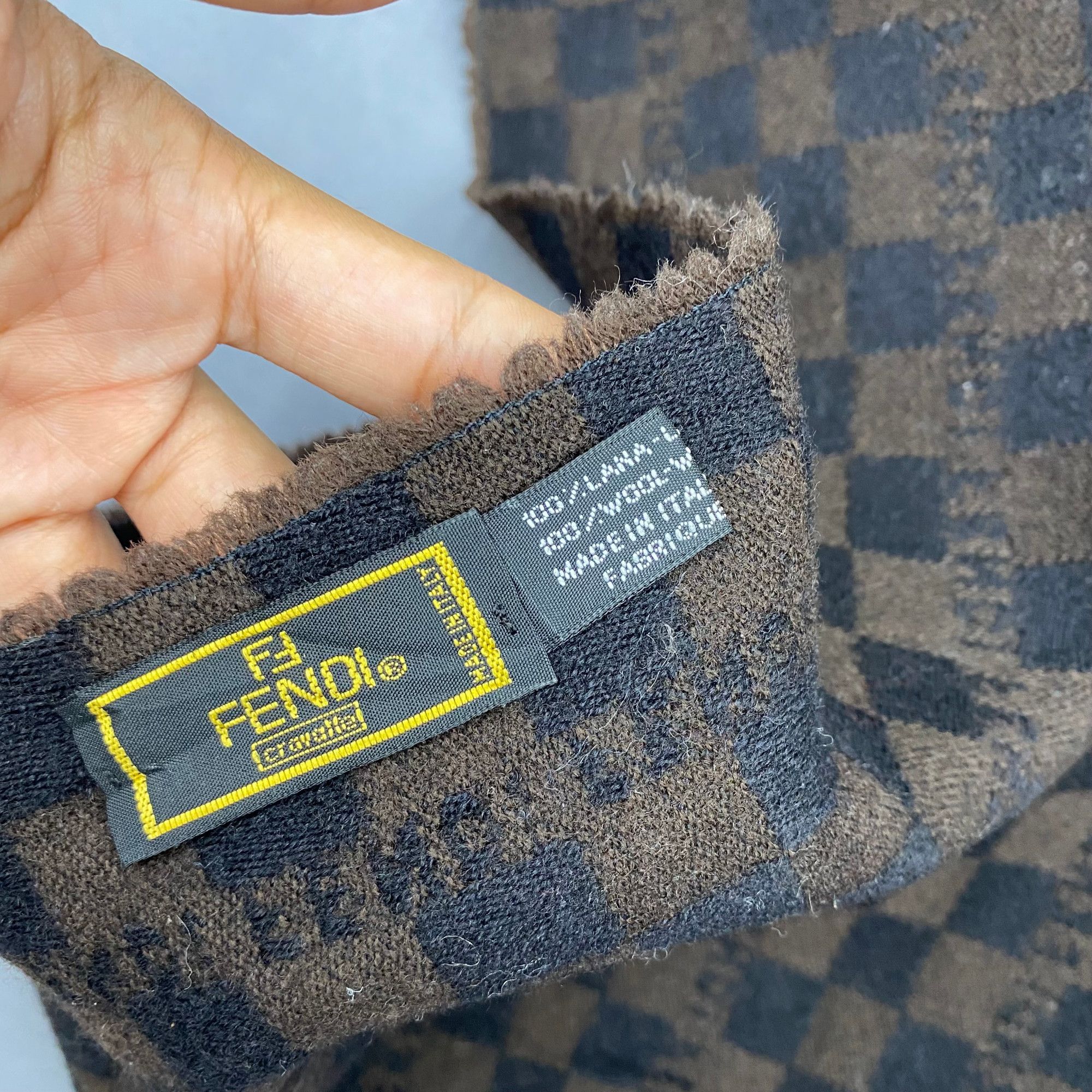 Fendi Vintage Fendi Scarf Muffler Wool FF Monogram Check Scarves Size ONE SIZE - 5 Thumbnail