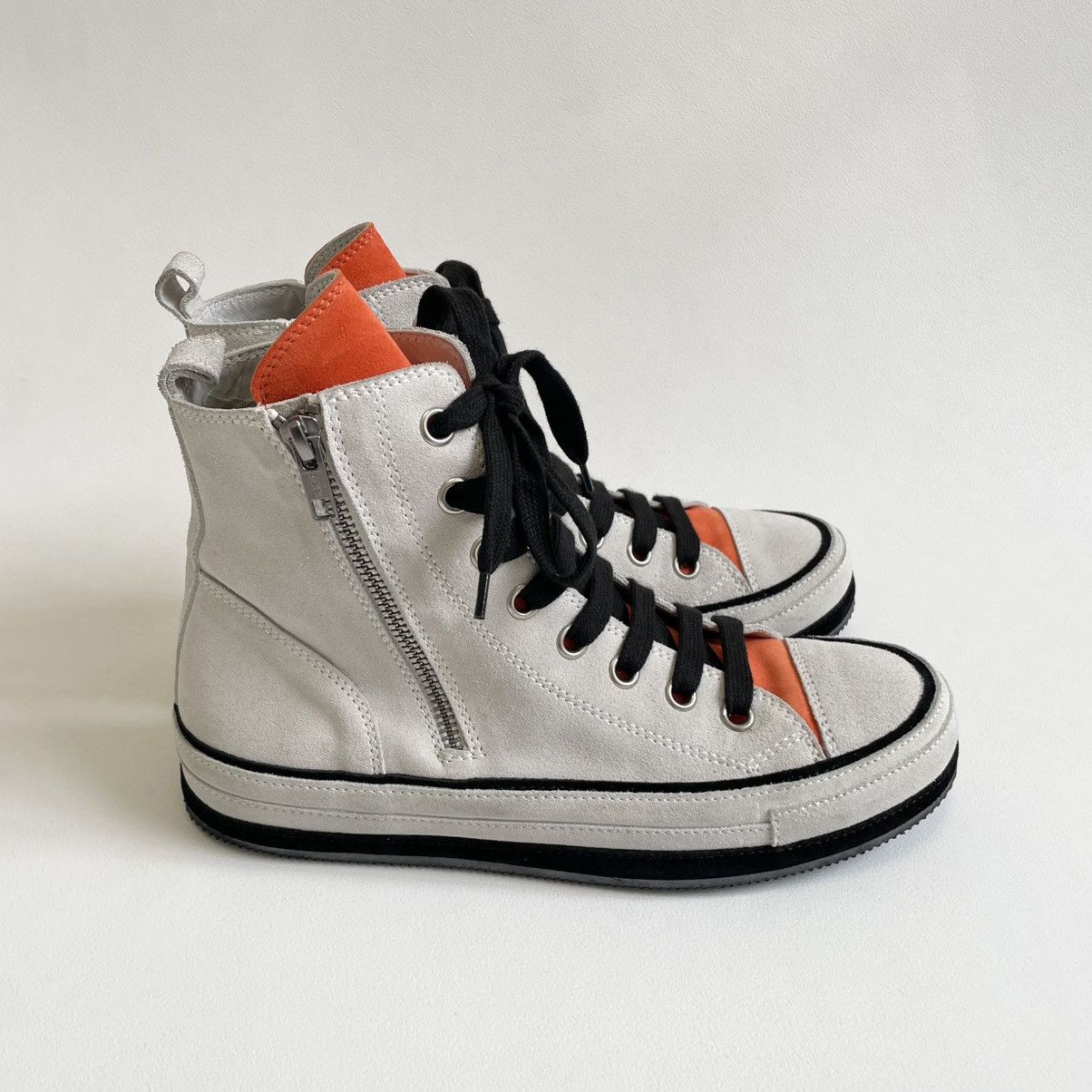 Ann Demeulemeester High Top Sail White Suede ‘Gert’ Sneakers Size US 8 / IT 38 - 6 Thumbnail