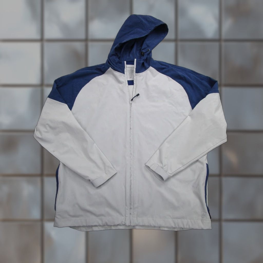 Mizzen+Main Mizzen+Main Hooded Jacket Mens Large Gray Blue Full Zip Lightweight Stretch Windbreaker Regular L Polyester Softshell Logo Zip Casual Travel Size US L / EU 52-54 / 3 - 1 Thumbnail