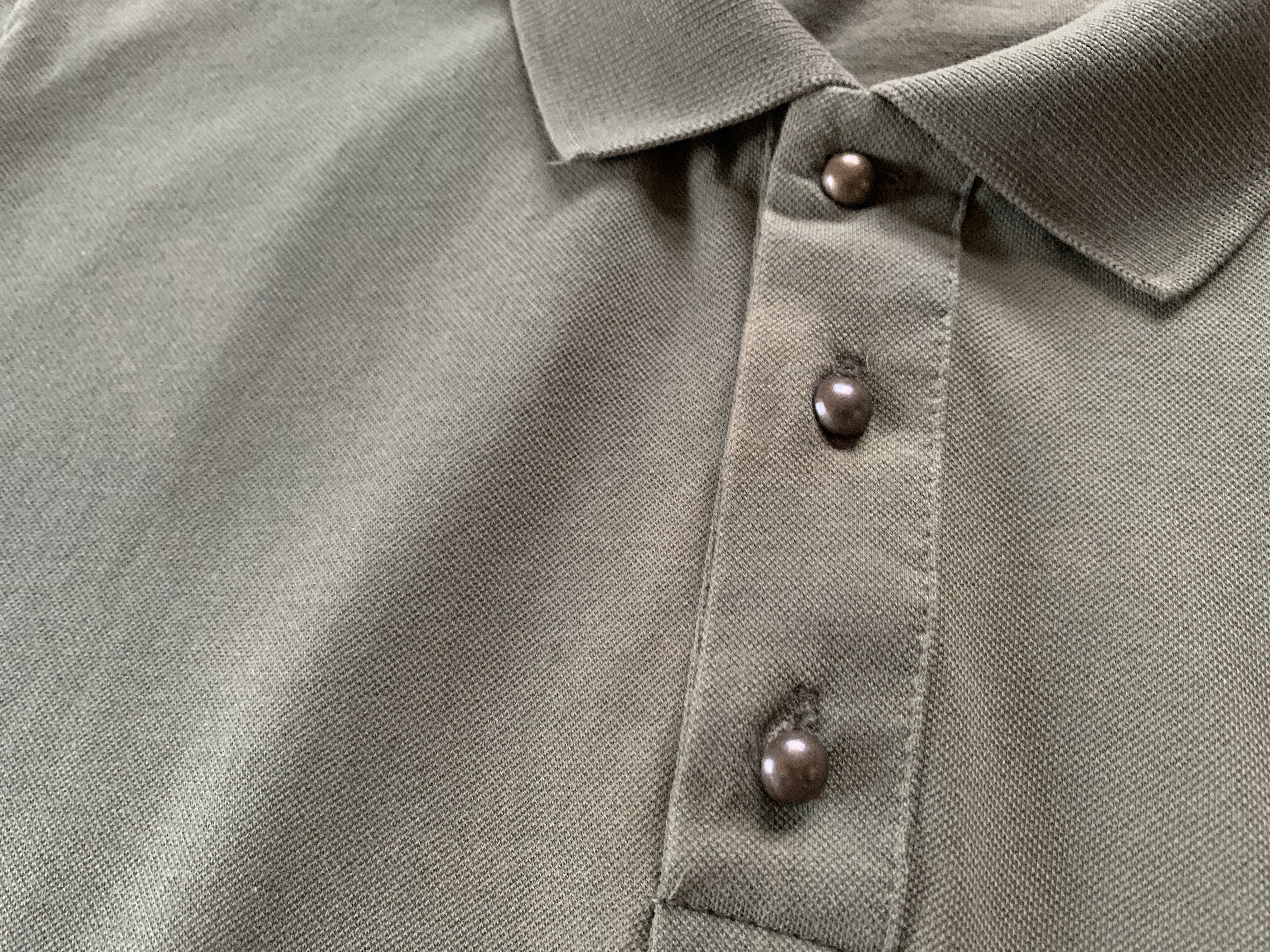 Pierre Balmain Balmain Haute Сouture Mens Cotton Khaki Printed Patch Polo Size US S / EU 44-46 / 1 - 8 Thumbnail