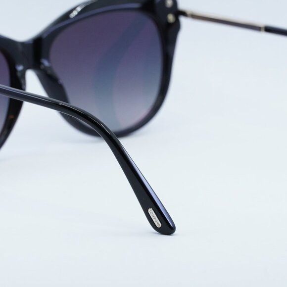 Tom Ford Tom Ford Kira FT0821 01D Sunglasses Black/Gold Cat Eye Frame Size ONE SIZE - 5 Thumbnail