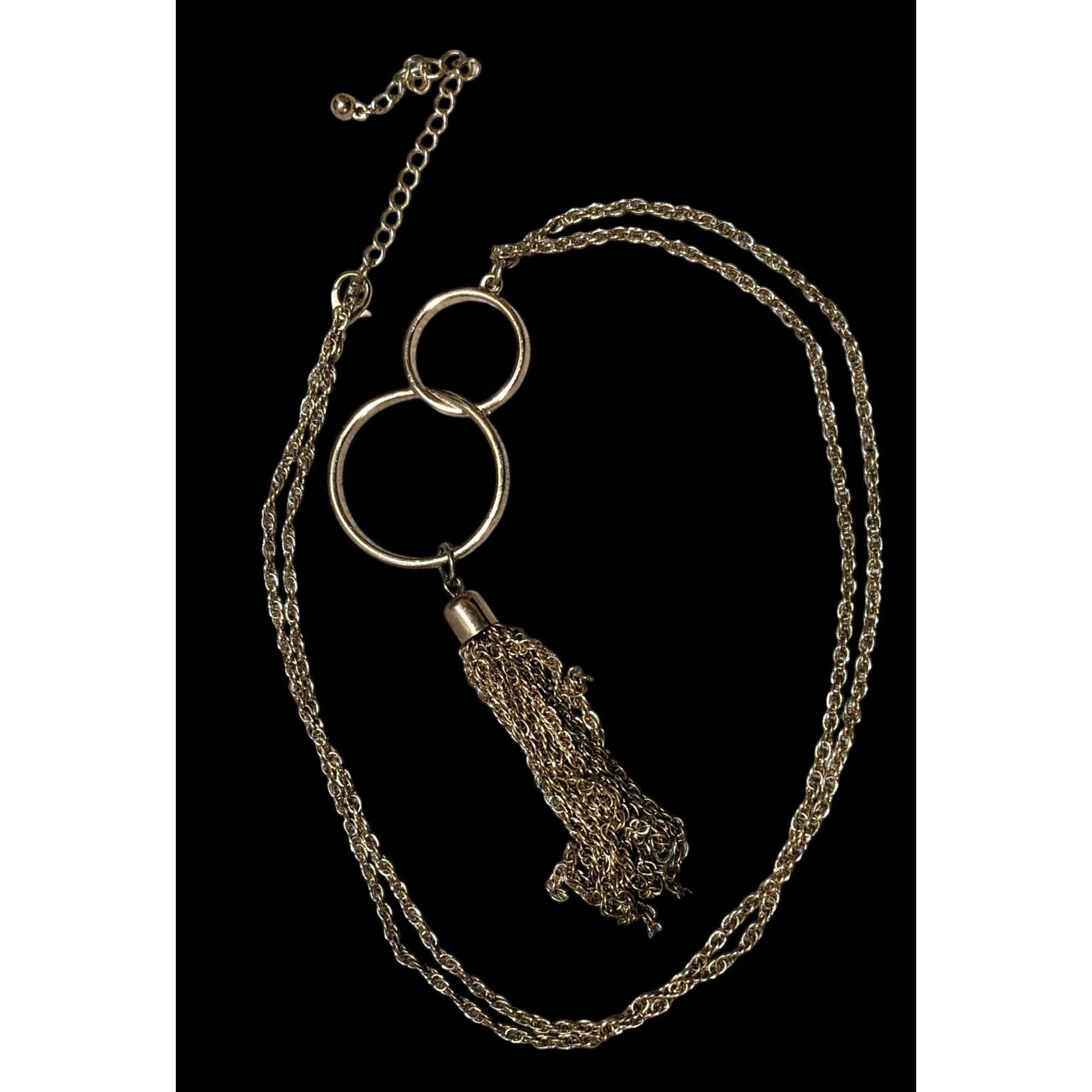 Other Trendy Gold Open Figured Eight Tassel Necklace Size ONE SIZE - 1 Thumbnail