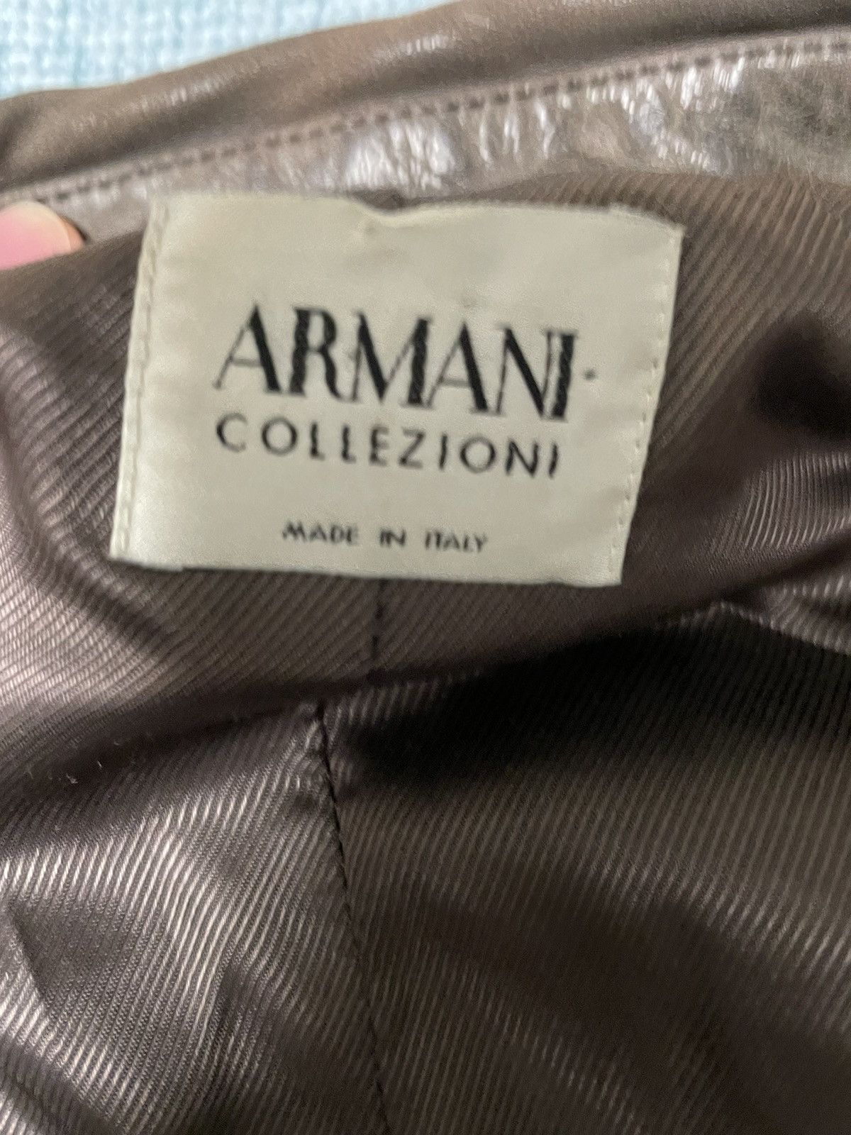 Armani Collezioni × Vintage RARE ARMANI CROPPED LEATHER JACKET Size US M / EU 48-50 / 2 - 4 Thumbnail
