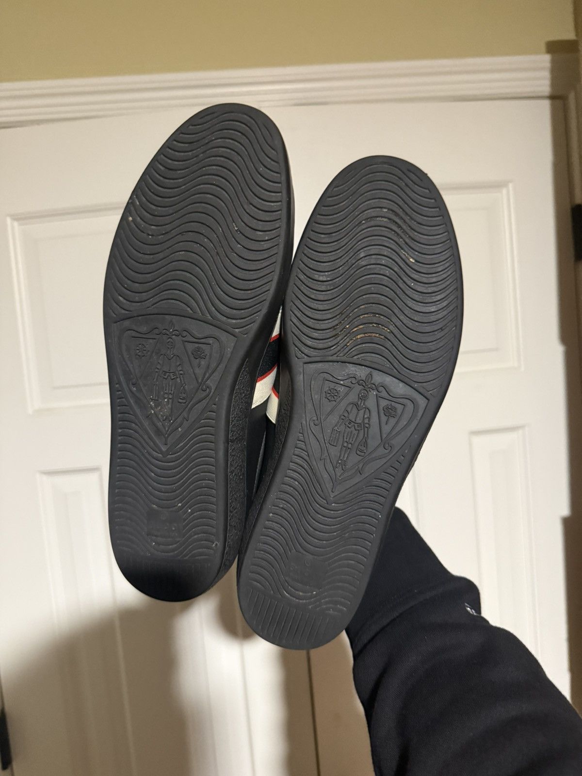 Gucci Gucci Ace Logo Print Strap Black Low Sneaker Size US 11 / EU 44 - 3 Thumbnail