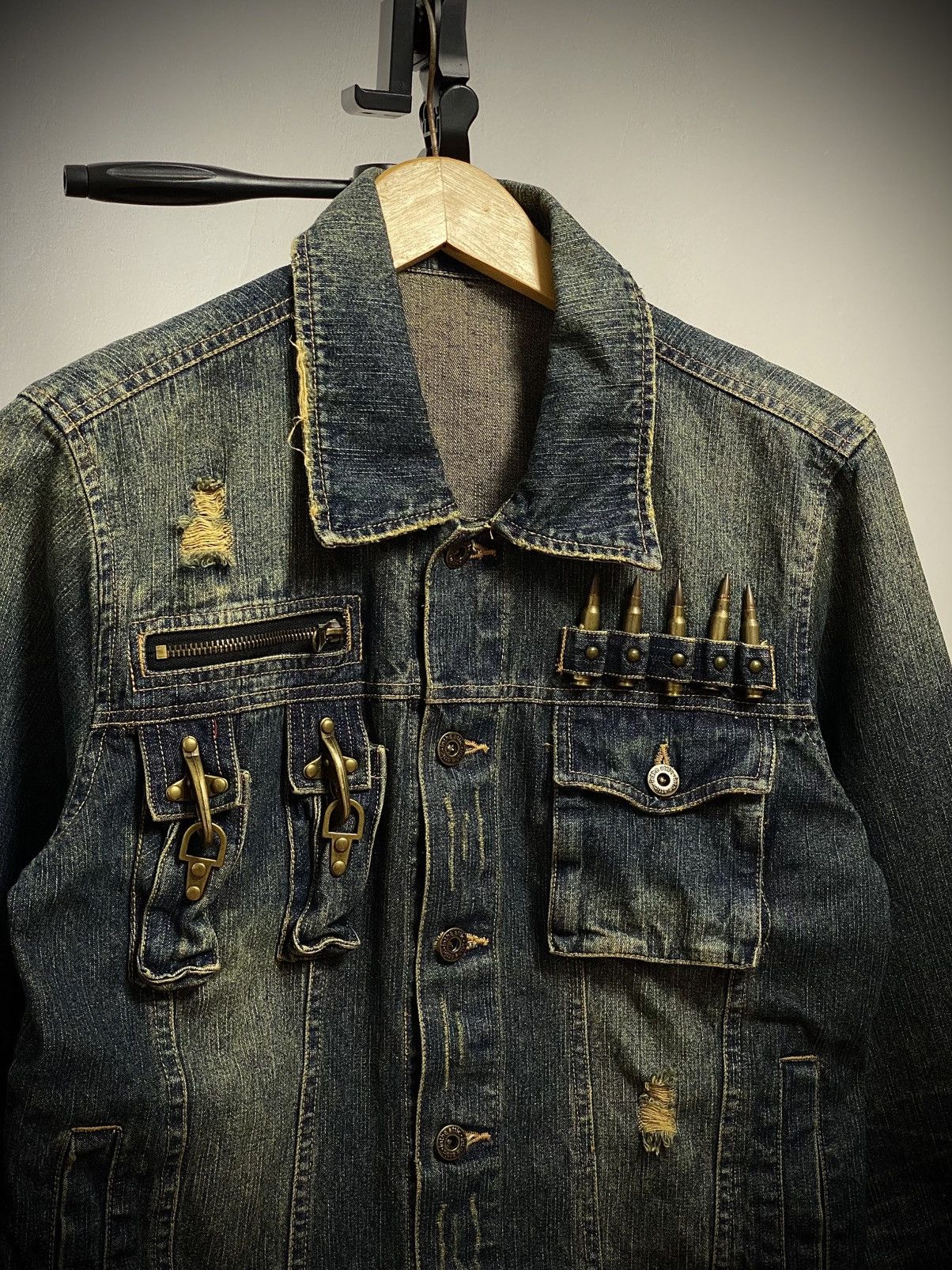 In The Attic In The Attic Japan Mud Wash Denim Jacket Punk LGB Style 🕷️ Size US M / EU 48-50 / 2 - 2 Thumbnail