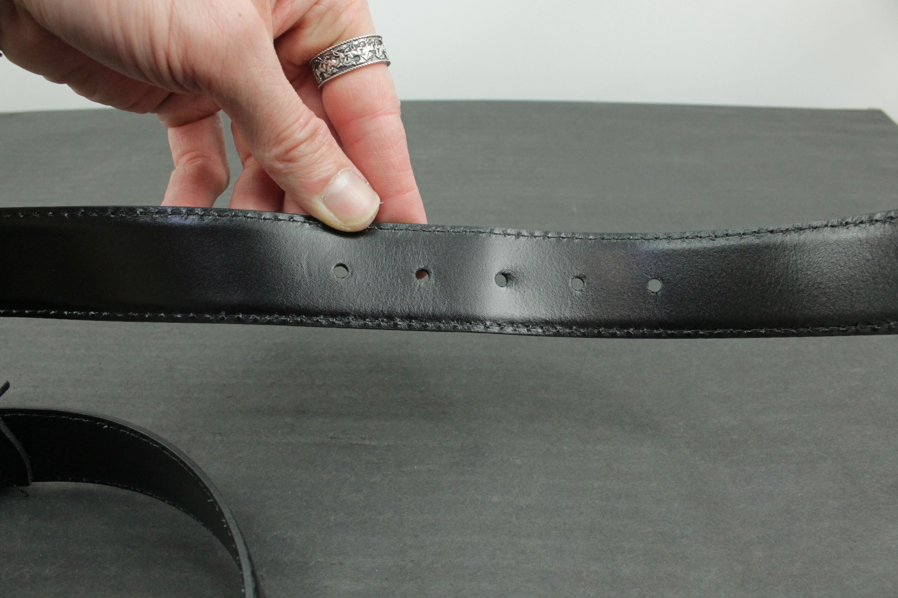 Designer × Joop! JOOP! Quilted Coll. Black Leatrher Belt 3.5cm Size 34 - 5 Thumbnail
