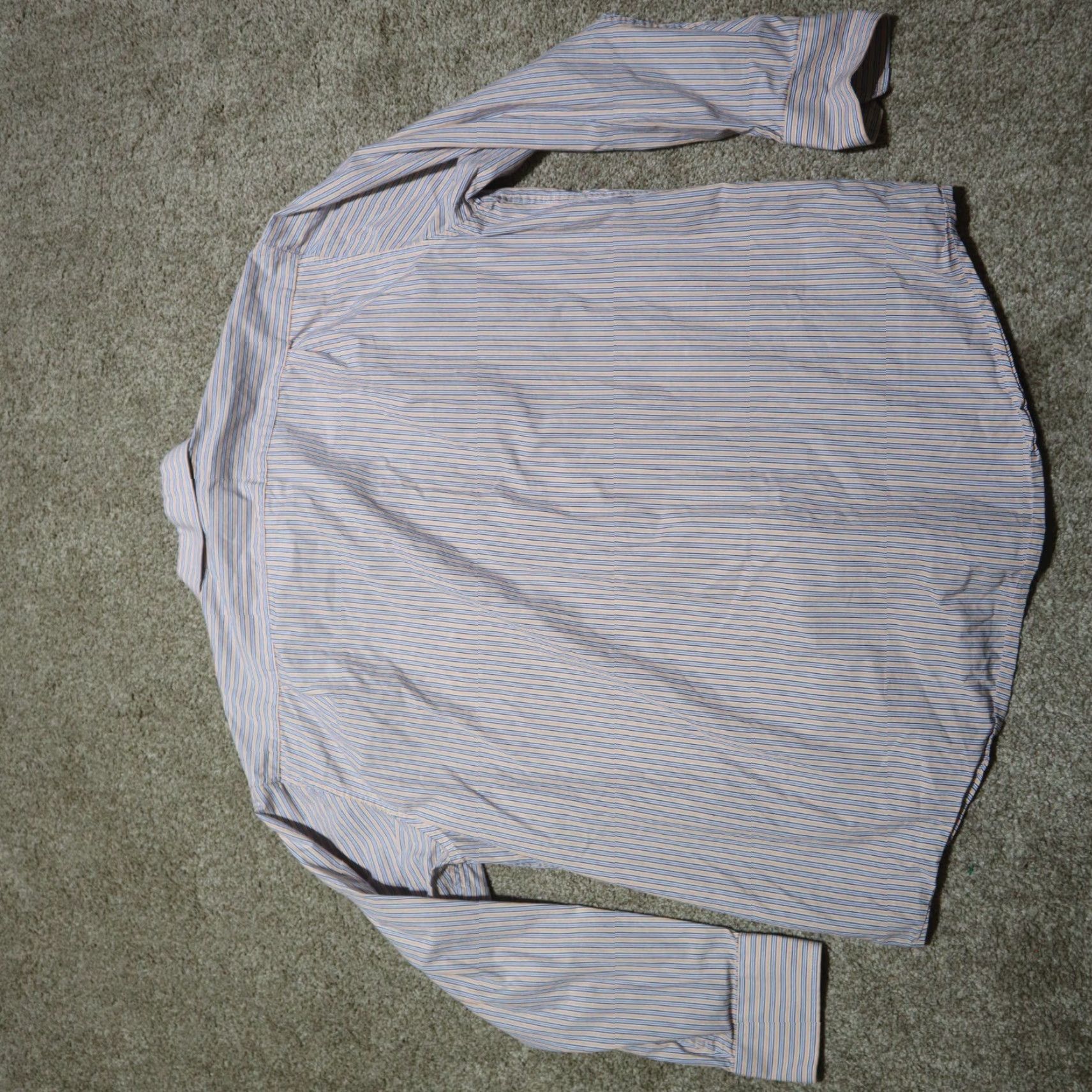 Izod IZOD Shirt Adult XL Button-Down Striped Blue White Multicolor Cotton Blend Flannel Long Sleeve Pockets Nostalgic Outdoor Classic Mens XL Shirt Size US XL / EU 56 / 4 - 8 Thumbnail