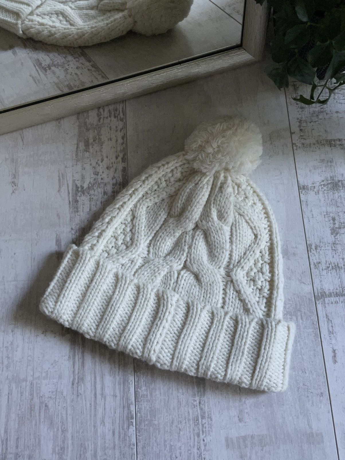 Polo Ralph Lauren × Ralph Lauren Vintage Polo Ralph Lauren RL Knit White Hat RARE Size ONE SIZE - 4 Thumbnail