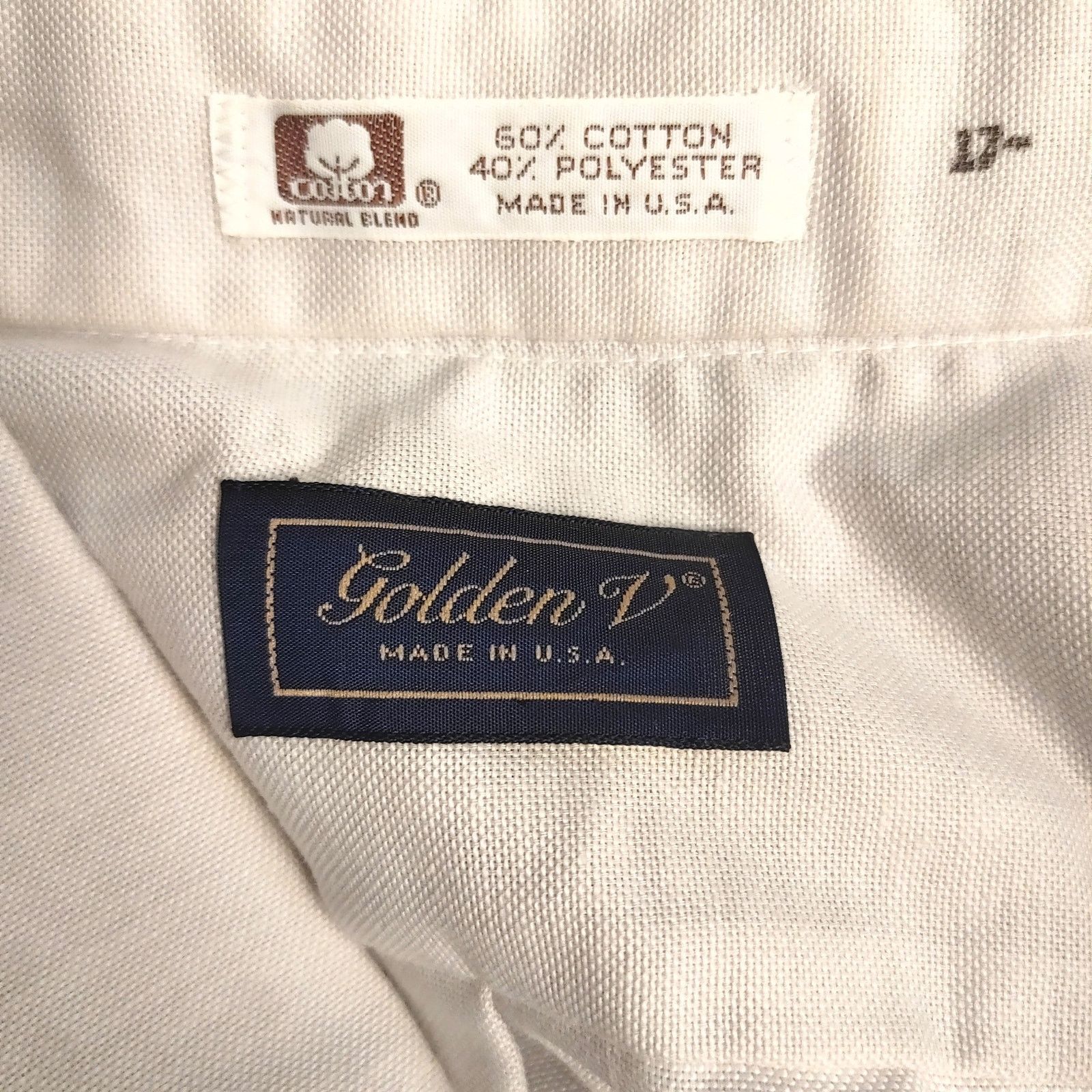 Other Golden V Men's 17 White Natural Blend Cotton SS Dress Shirt Size US L / EU 52-54 / 3 - 3 Thumbnail