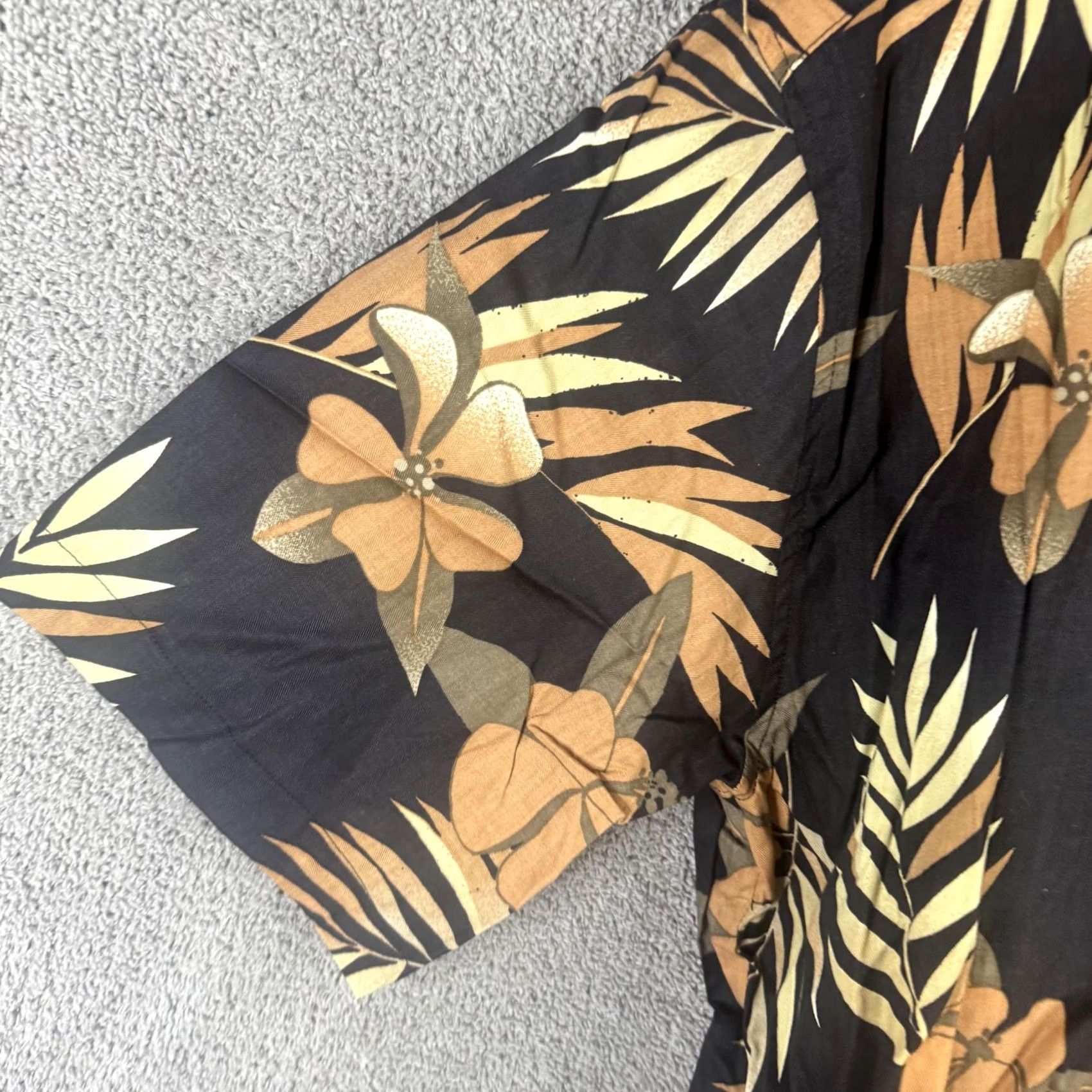 Vintage Caribbean Joe Shirt Mens XL Black Hawaiian Short Sleeve Button Front Tropical Floral Size US XL / EU 56 / 4 - 2 Thumbnail