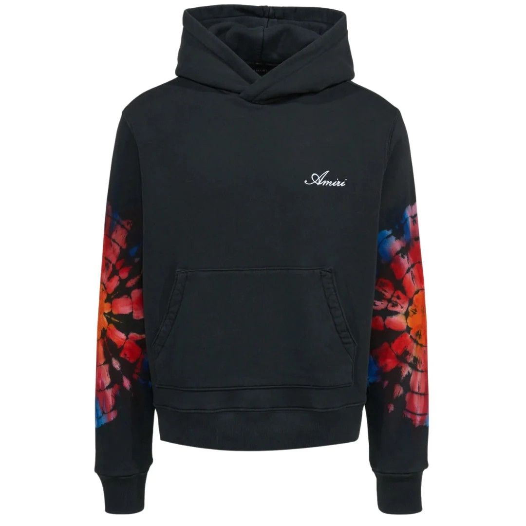 o1mle0725 Spot Tie-Dye Hoodie in Black