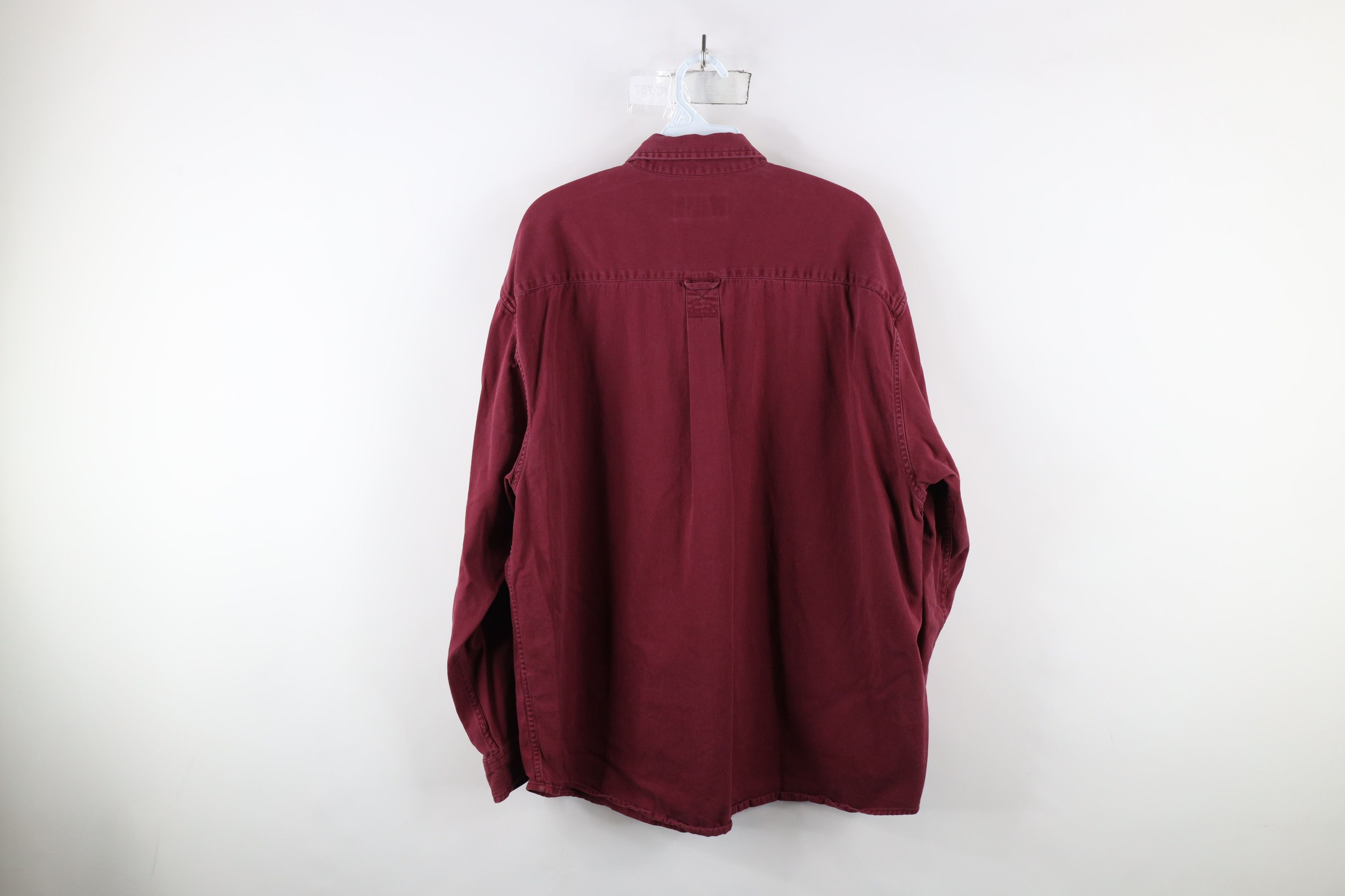 Eddie Bauer × Vintage Vintage 90s Eddie Bauer Button Down Shirt Burgundy Cotton Size US L / EU 52-54 / 3 - 9 Thumbnail
