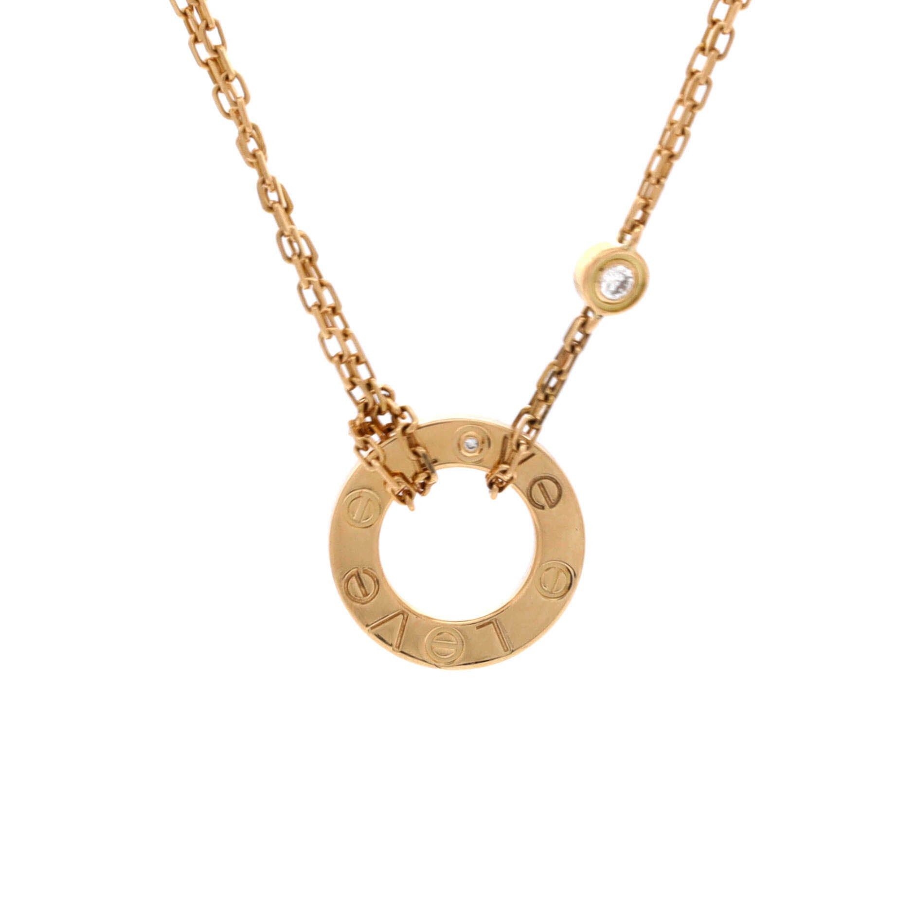 Cartier 2 Diamonds Love Pendant Necklace Size ONE SIZE - 1 Thumbnail