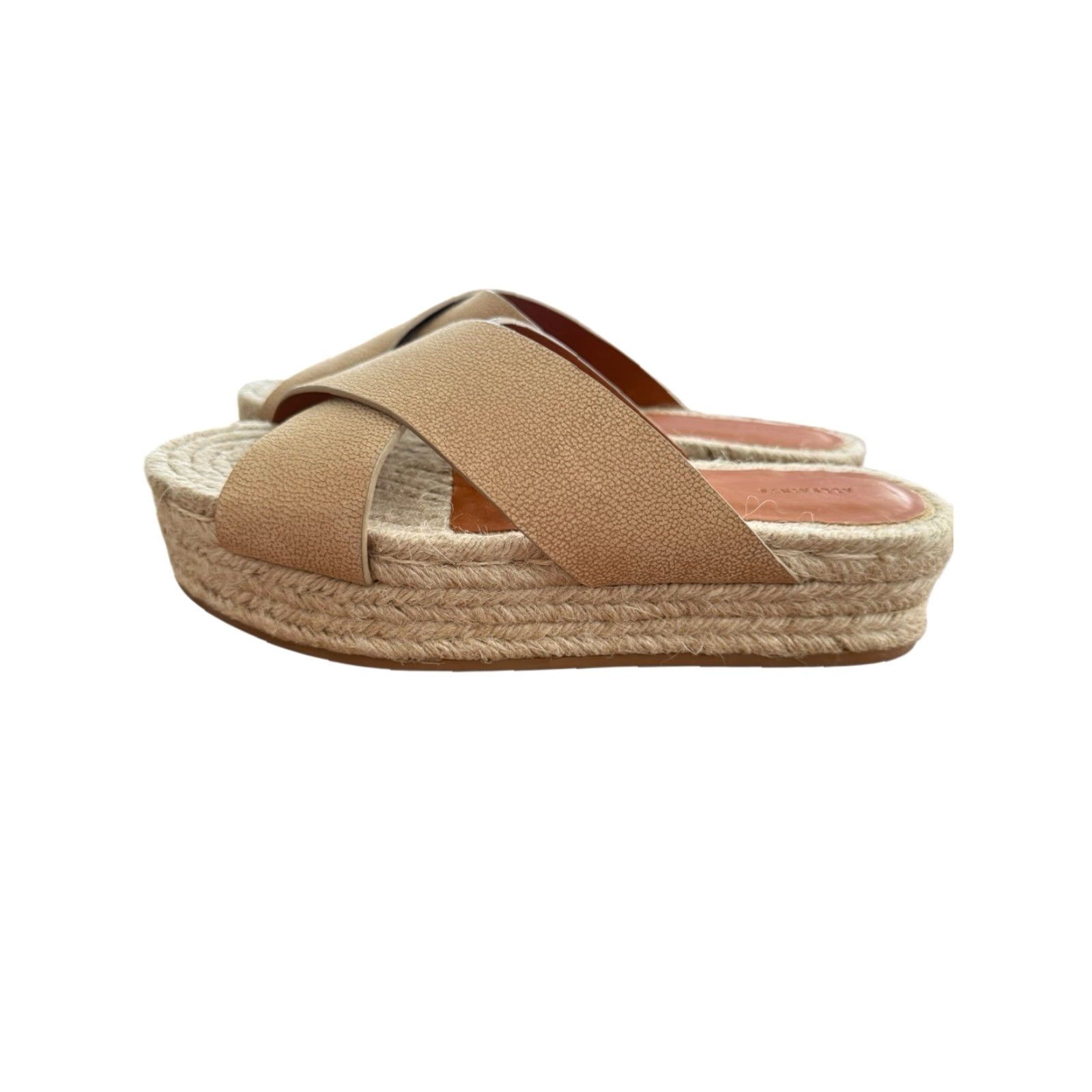 Allsaints ALLSAINTS Harlem Espadrille Platform Slides Tan Leather Size 39 US 8 EUC Women Leather Cushioned Non-Slip Vintage No Size US 8 / IT 38 - 4 Thumbnail