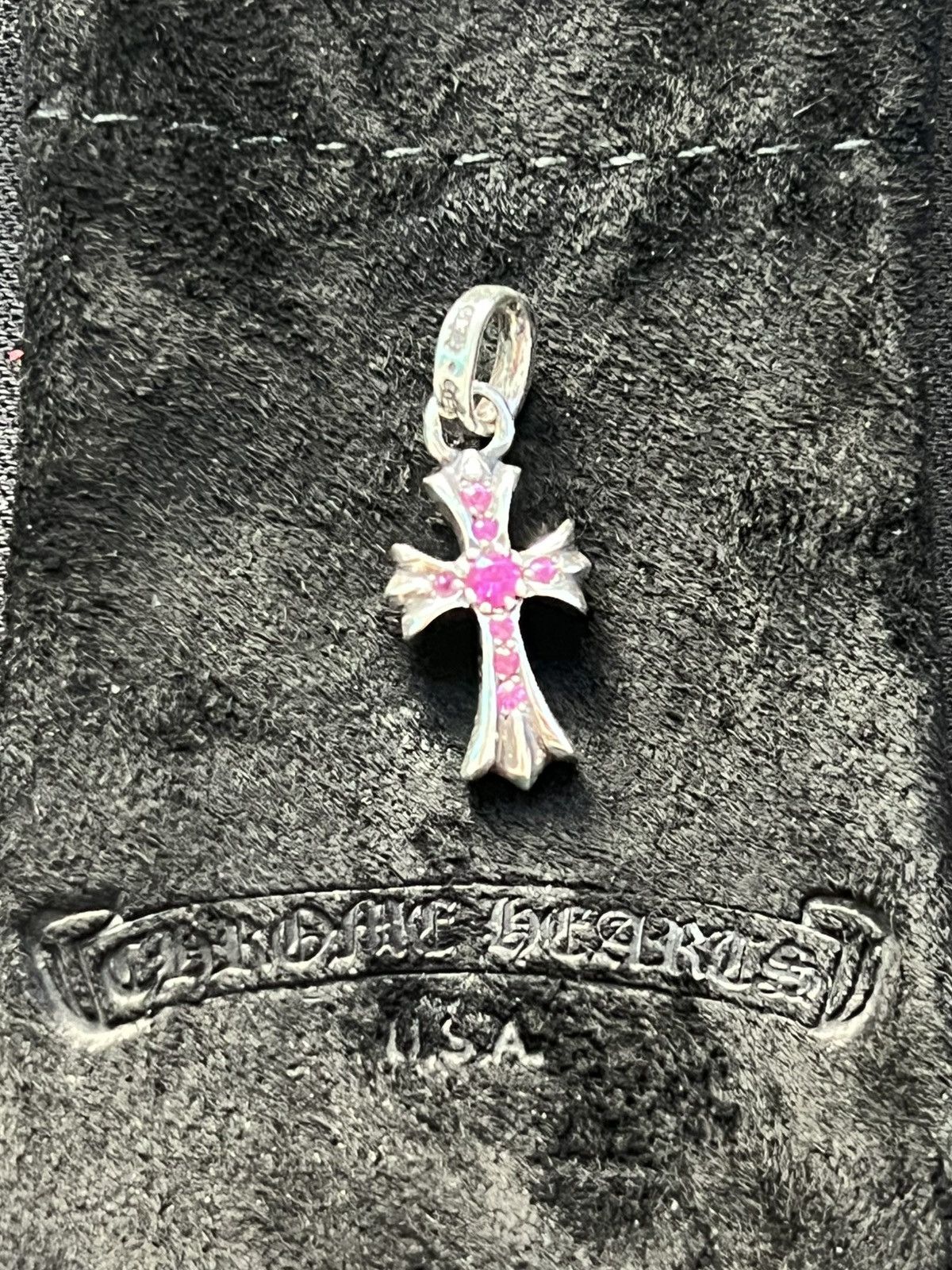 Chrome Hearts22KCHCrossBaby FatPave Pink