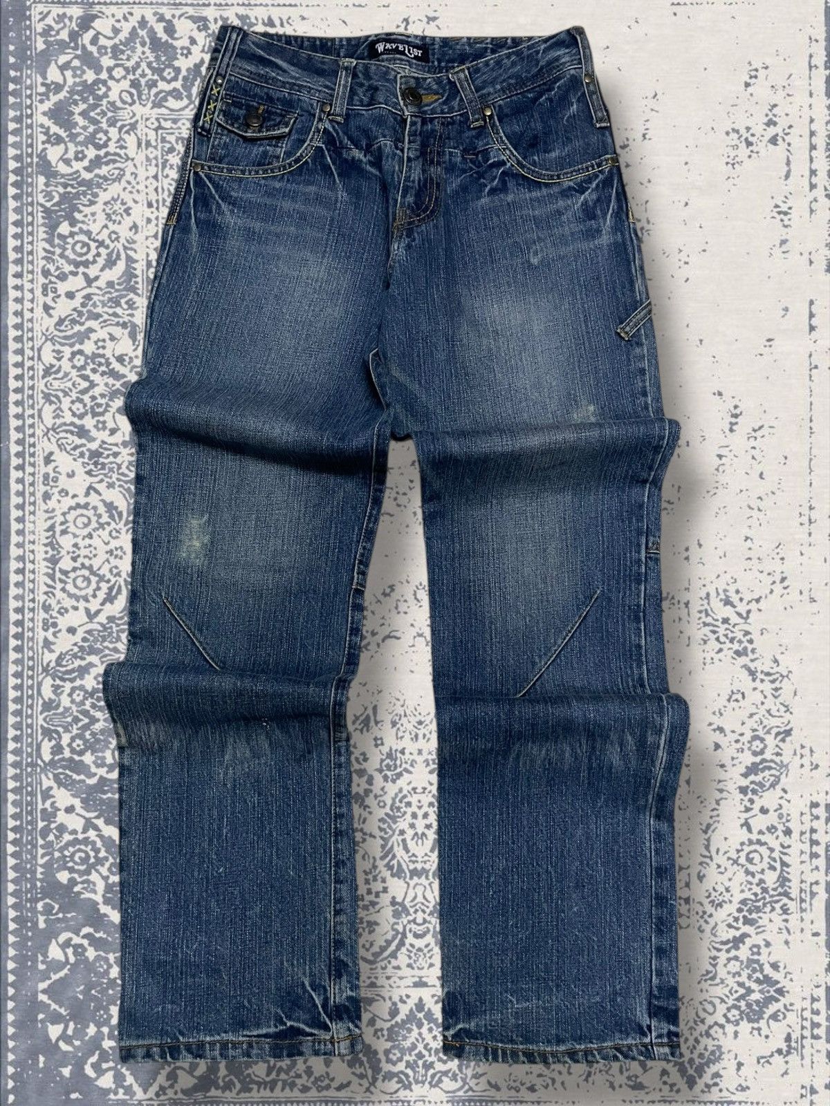 Designer × Japanese Brand × Vintage Vintage 1990s Japan Designer Wavelist Distressed Denim Size US 27 - 1 Thumbnail
