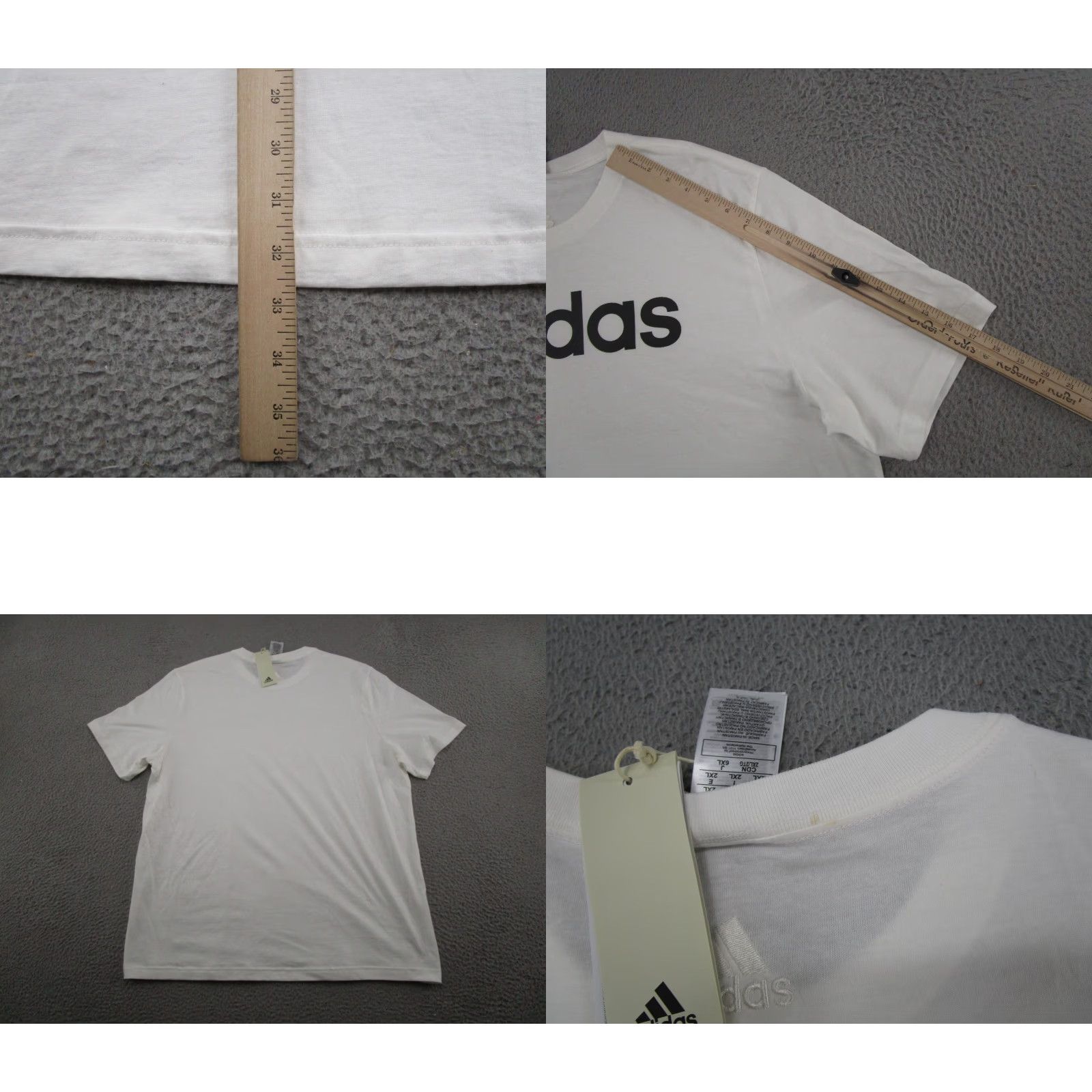 Adidas adidas Linear Logo Mens T Shirt Cotton Short Sleeve Size 2XL White Black Logo Sports Size US XXL / EU 58 / 5 - 8 Thumbnail