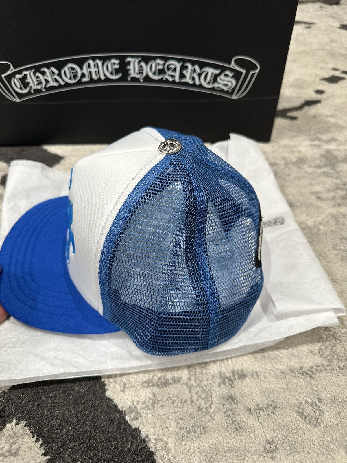 Chrome Hearts Chrome Hearts Cemetery Trucker Hat Blue Size ONE SIZE - 8 Thumbnail