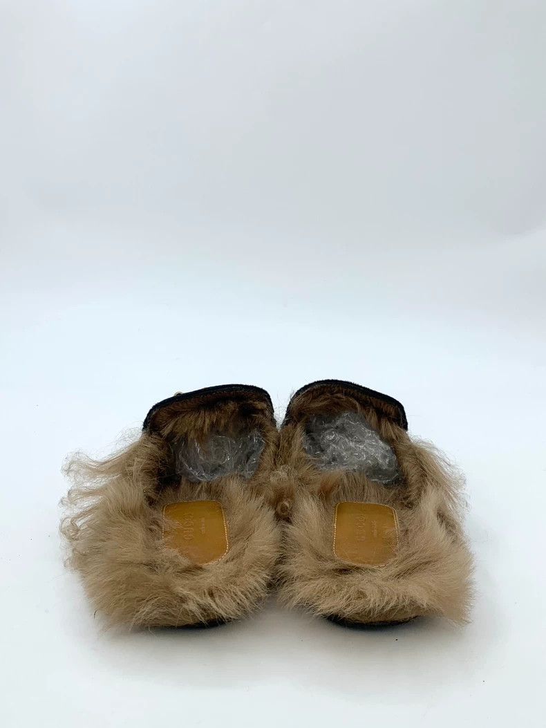 Gucci Gucci Black Horse Buckle Plush Mule Slippers 2502-Nextarrow Size US 5 / EU 37 - 4 Thumbnail
