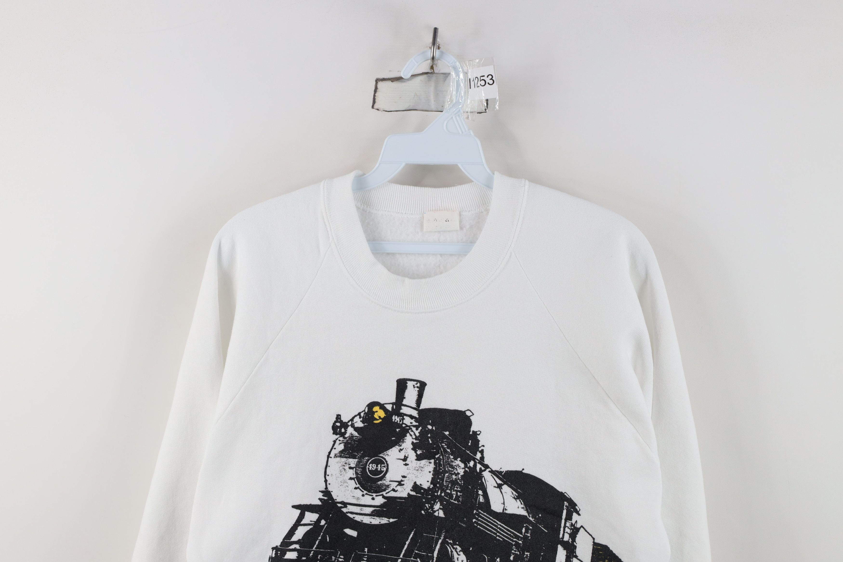 Vintage Vintage 90s Locomotive Train Crewneck Sweatshirt White USA Size US M / EU 48-50 / 2 - 2 Thumbnail