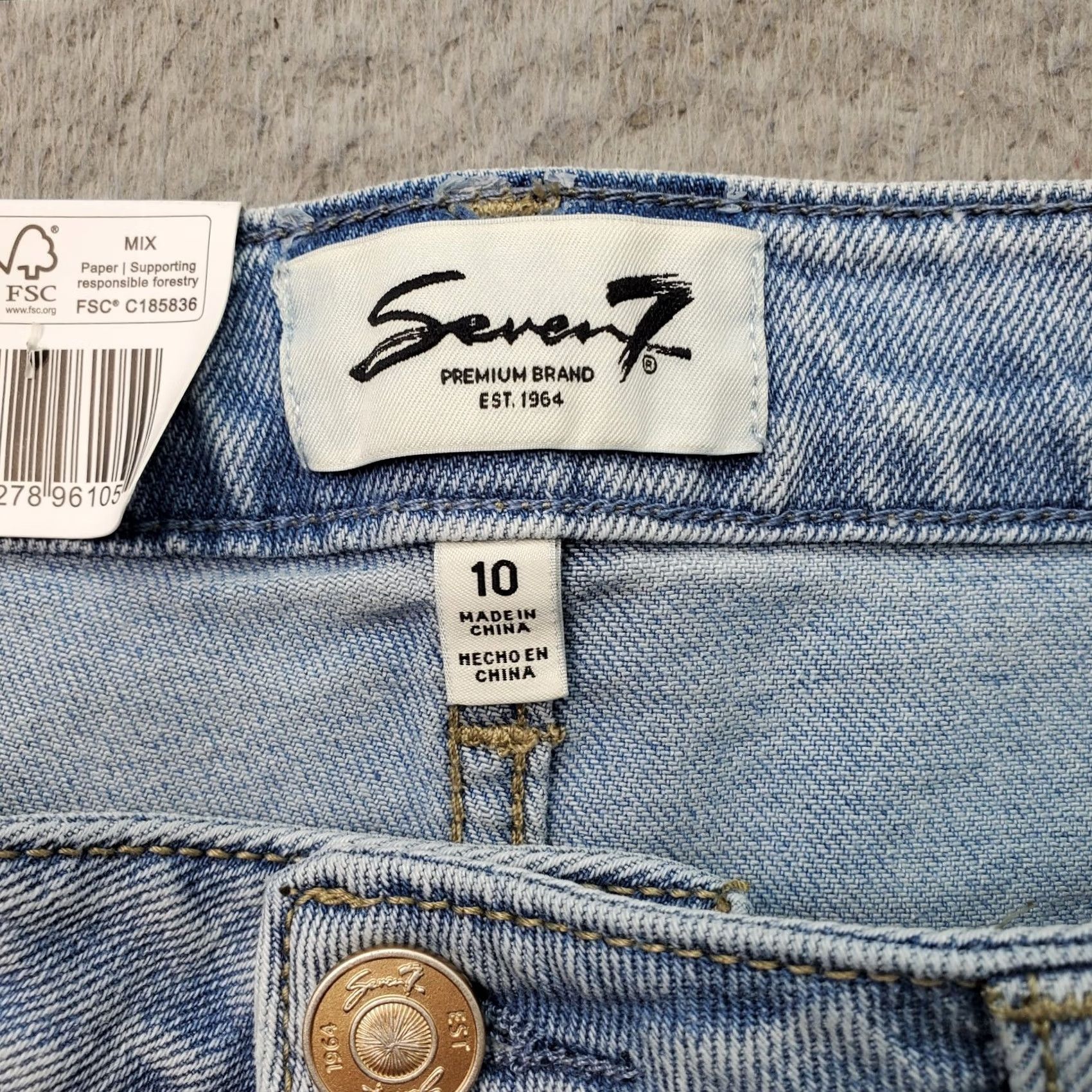 Vintage Seven7 Jeans Womens 10 Blue Denim Flat Front Straight Leg High Rise Jeans Size 32" / US 10 / IT 46 - 7 Thumbnail