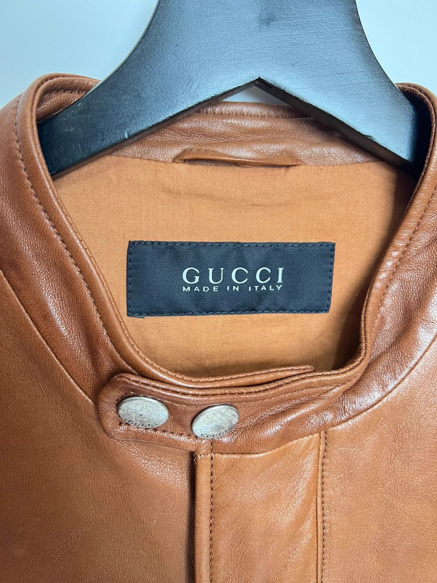 Gucci Gucci Brown Leather Knit Sleeve Jacket 48 Size US M / EU 48-50 / 2 - 4 Thumbnail