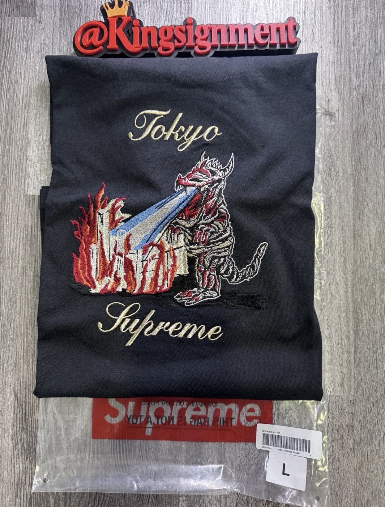 Supreme Supreme Monster Tokyo Embroidered Tee Black Size L Brand New Size US L / EU 52-54 / 3 - 1 Thumbnail